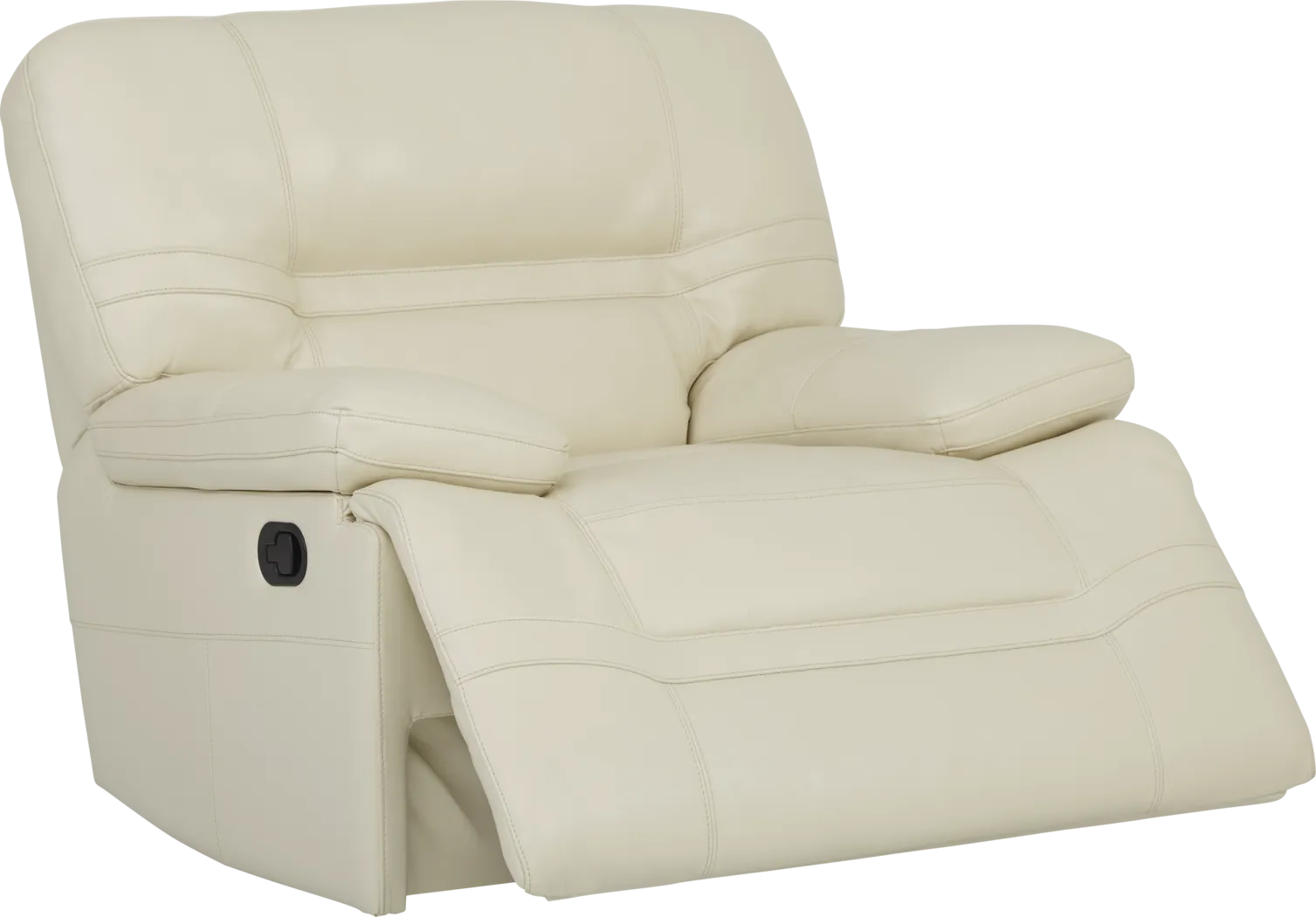 Vernazza Lane Beige Leather Glider Recliner - Thumbnail - Image 2