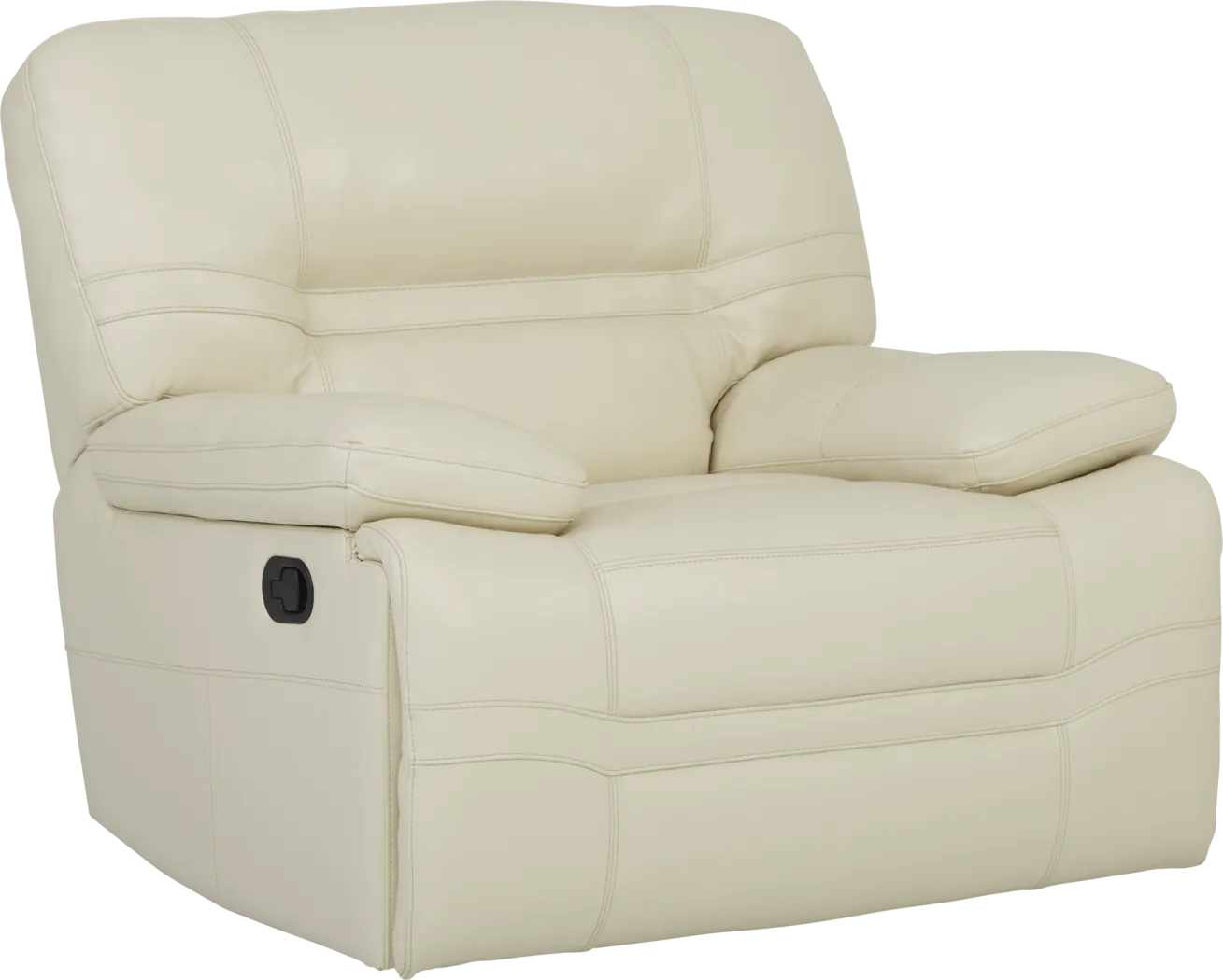 Vernazza Lane Beige Leather Glider Recliner - Thumbnail - Image 1