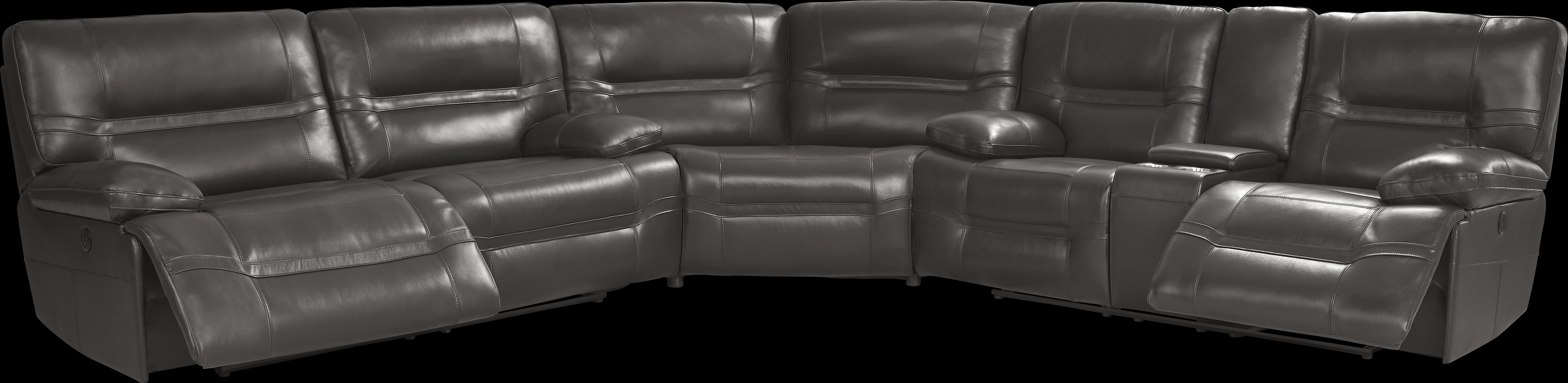 Vernazza Lane Chocolate Leather 3 Pc Reclining Sectional - Thumbnail - Image 3