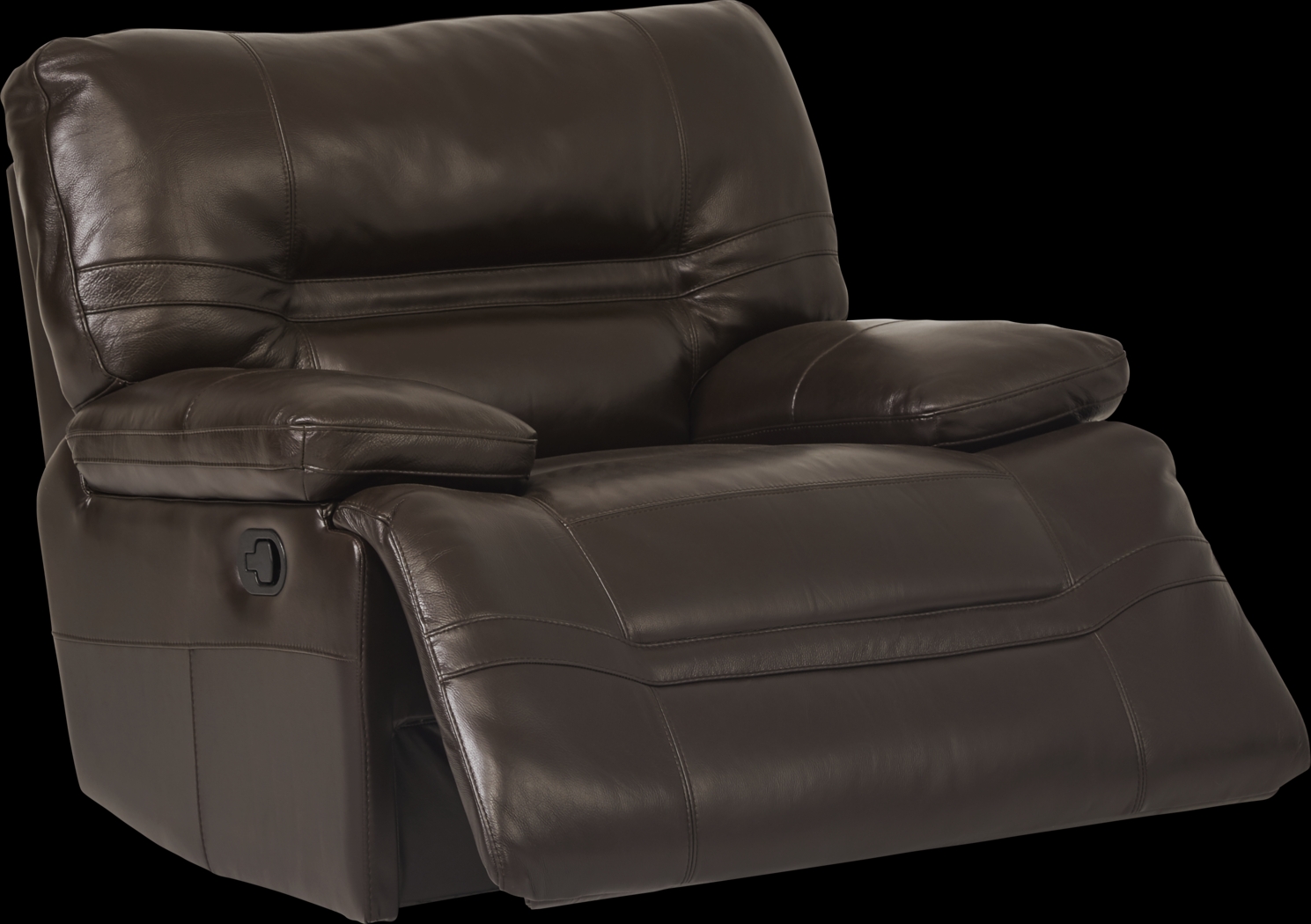 Vernazza Lane Chocolate Leather Glider Recliner - Thumbnail - Image 2