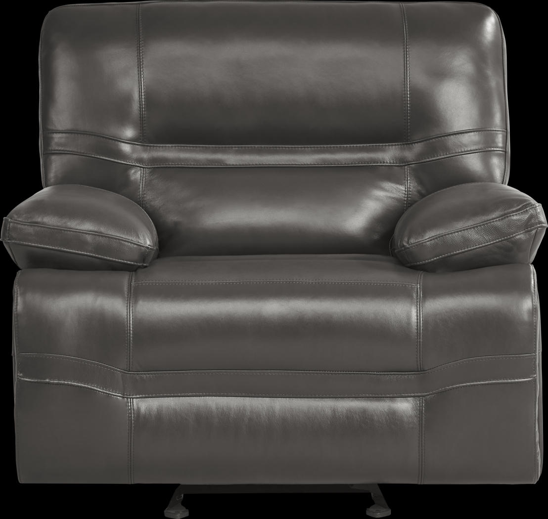 Vernazza Lane Chocolate Leather Glider Recliner - Thumbnail - Image 3