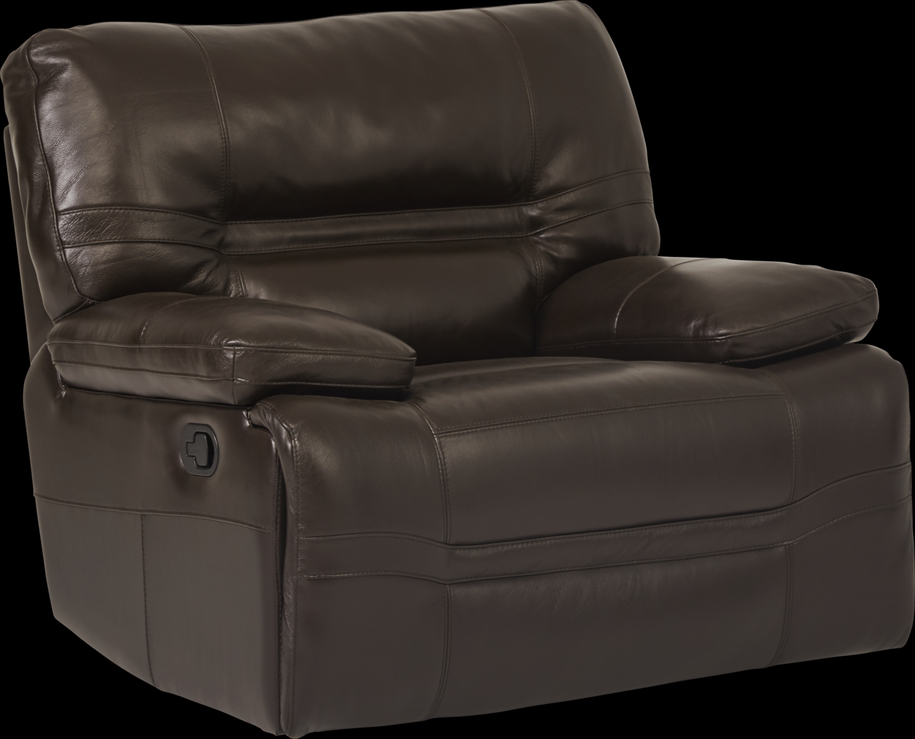 Vernazza Lane Chocolate Leather Glider Recliner - Thumbnail - Image 1
