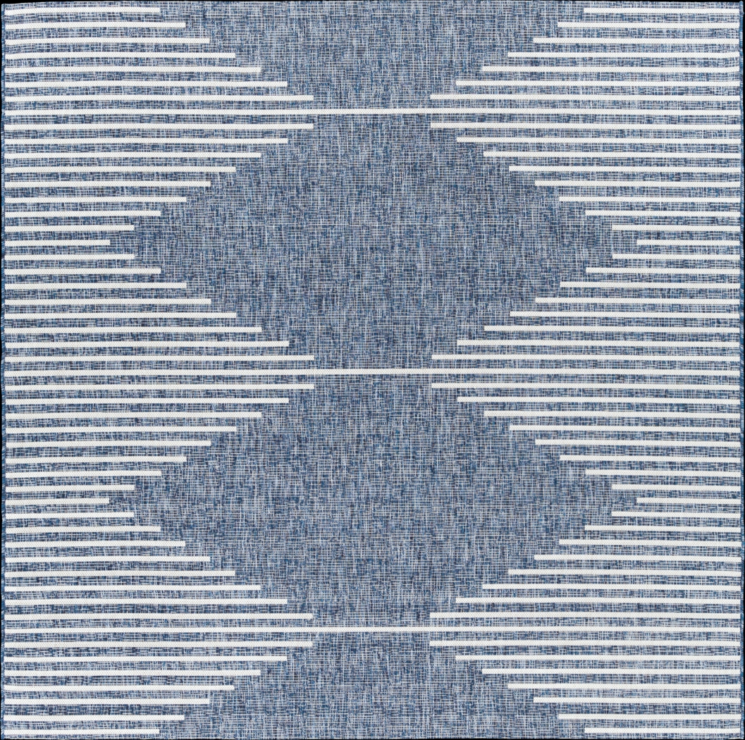 Verniere Blue 7'10 Square Indoor/Outdoor Rug - Thumbnail - Image 1