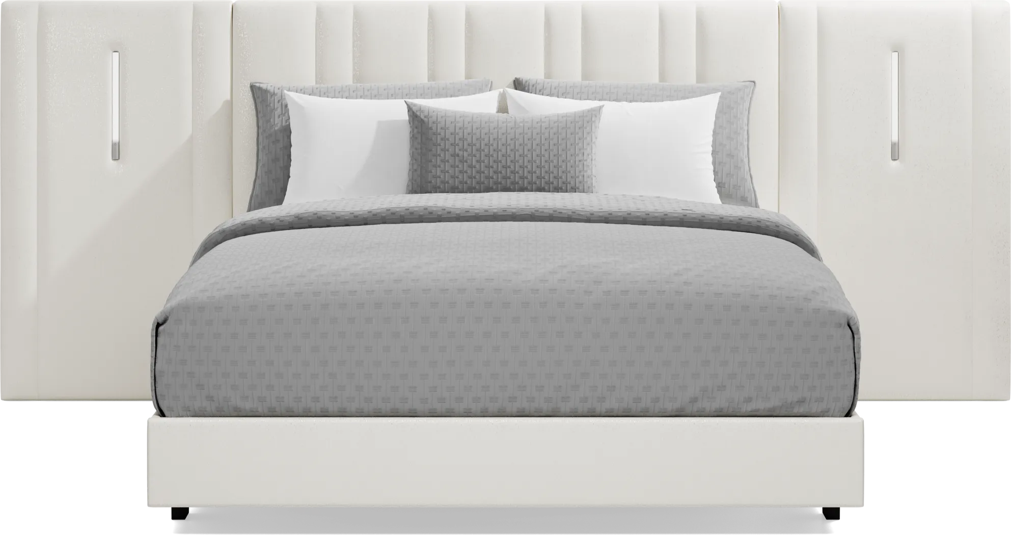 Veronica Champagne 3 Pc Queen Upholstered Wall Bed - Image 2