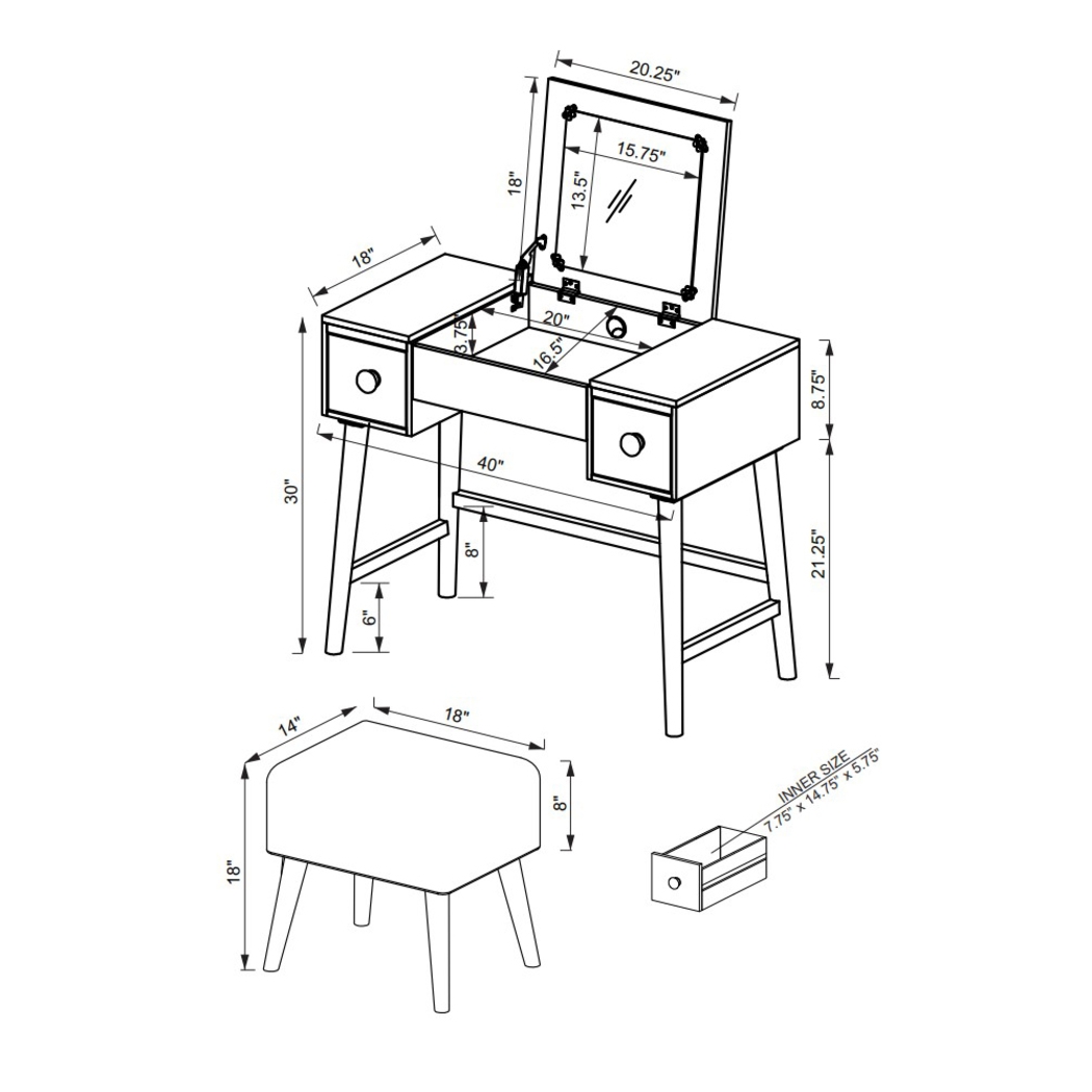 Verplanck Brown Vanity Set - Thumbnail - Image 18