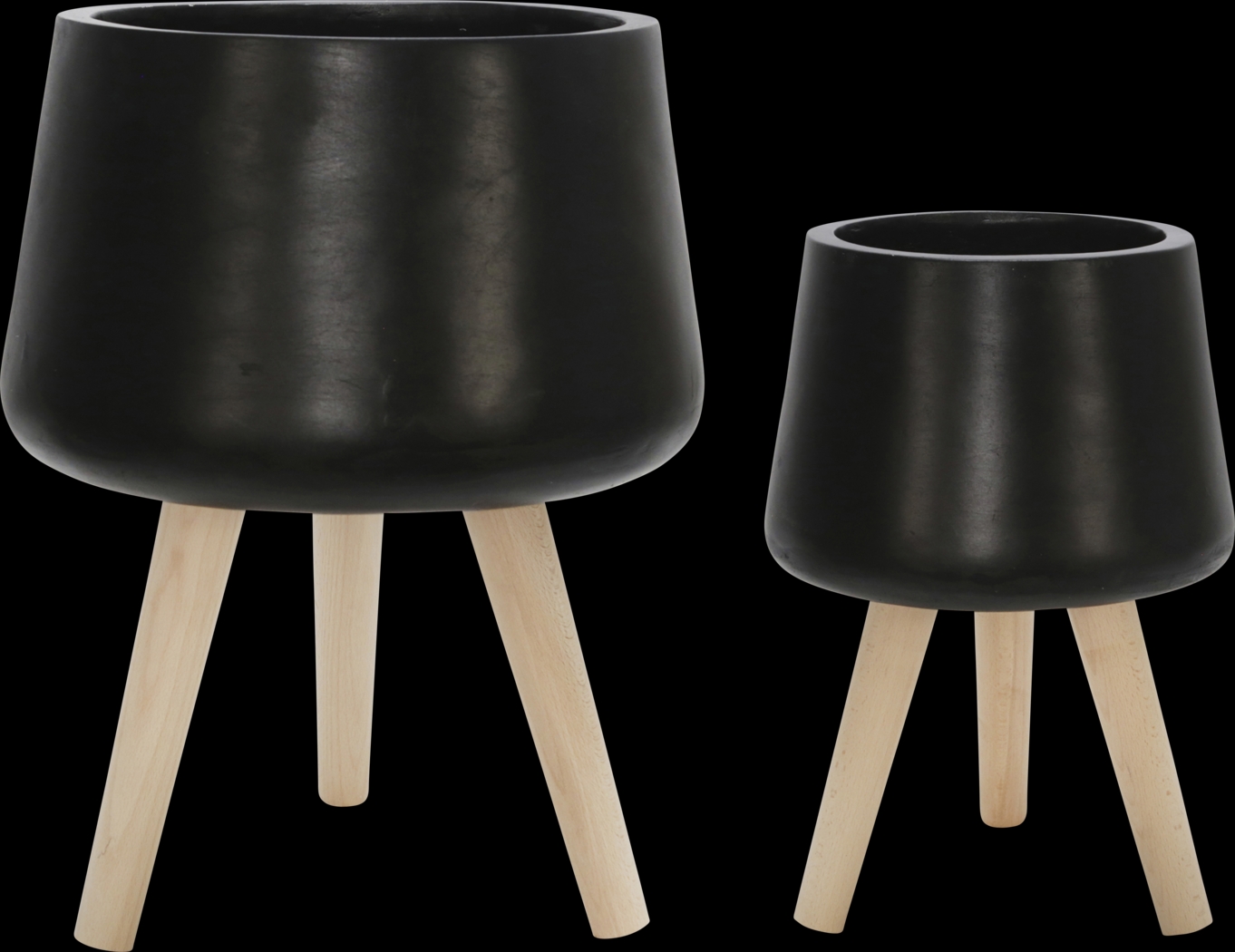 Verrdure Black Planter, Set of 2 - Thumbnail - Image 1