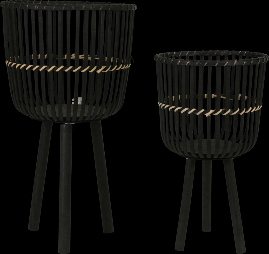 Vesstry Black Planter, Set of 2 - Thumbnail - Image 1