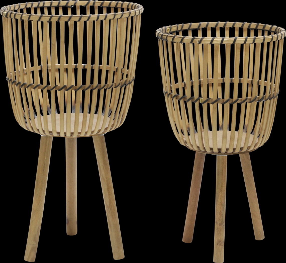 Vesstry Brown Planter, Set of 2 - Thumbnail - Image 1