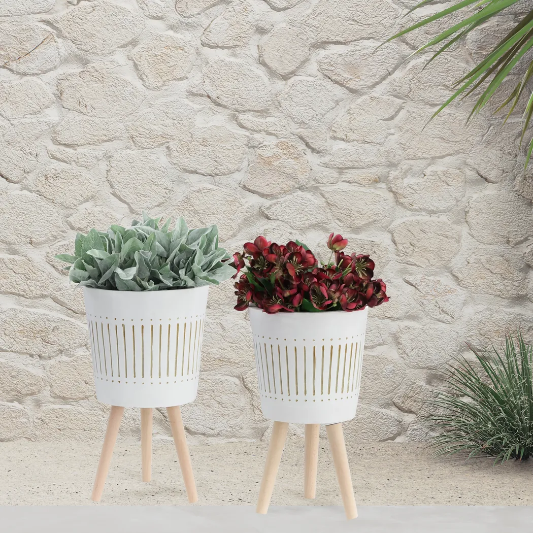 Vestridge White Planter, Set of 2 - Thumbnail - Image 2