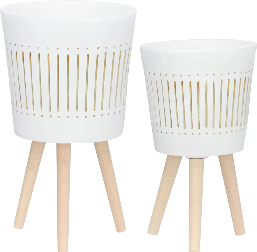 Vestridge White Planter, Set of 2 - Thumbnail - Image 1
