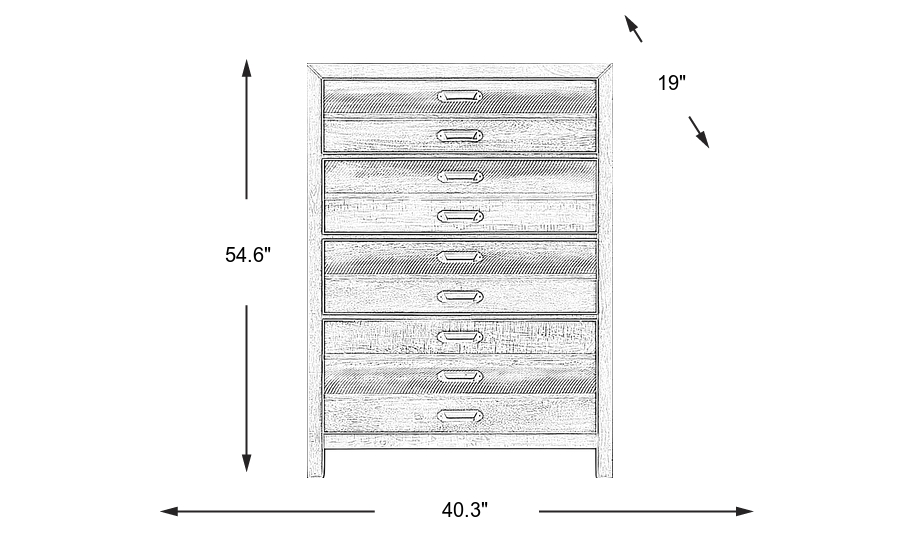 Dimension Image. Please refer to the Dimension Tab on this page for dimension details.