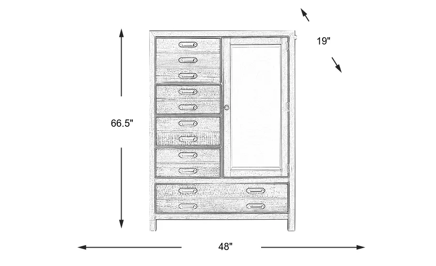 Dimension Image. Please refer to the Dimension Tab on this page for dimension details.