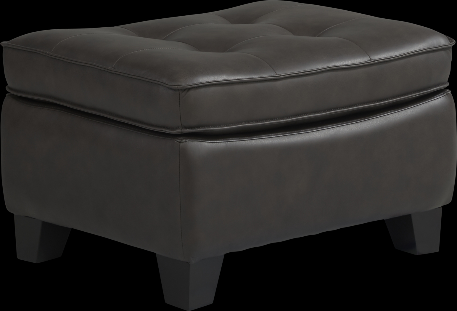 Via Rosano Coffee Leather Ottoman - Thumbnail - Image 1