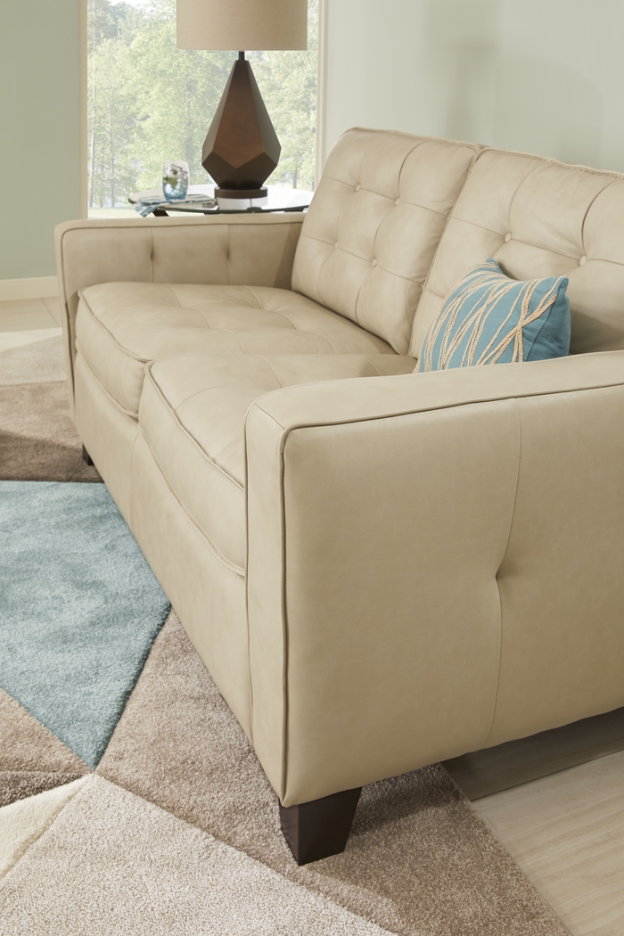 Via Rosano Latte 2 Pc Leather Living Room - Thumbnail - Image 5