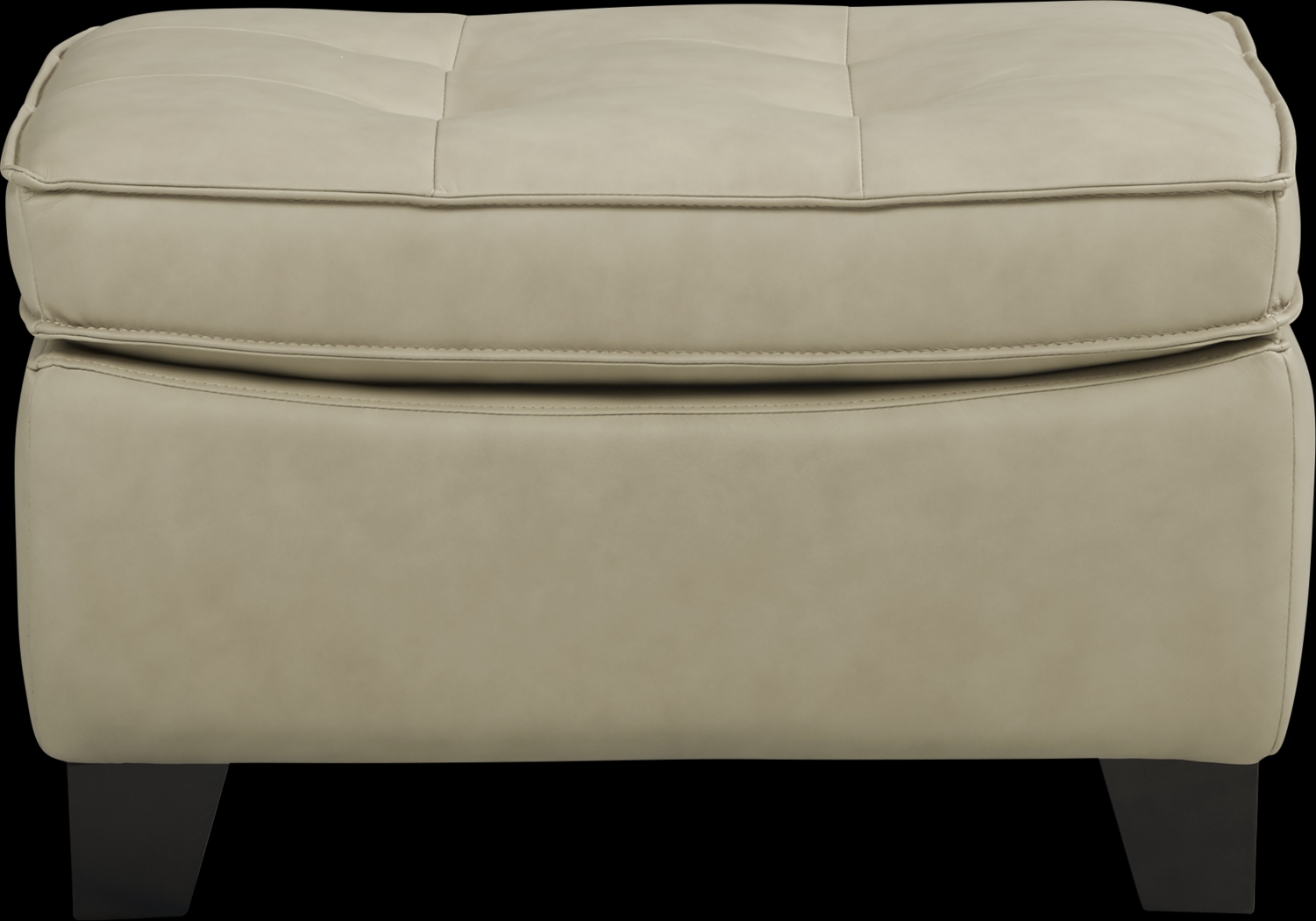 Via Rosano Latte Leather Ottoman - Thumbnail - Image 2