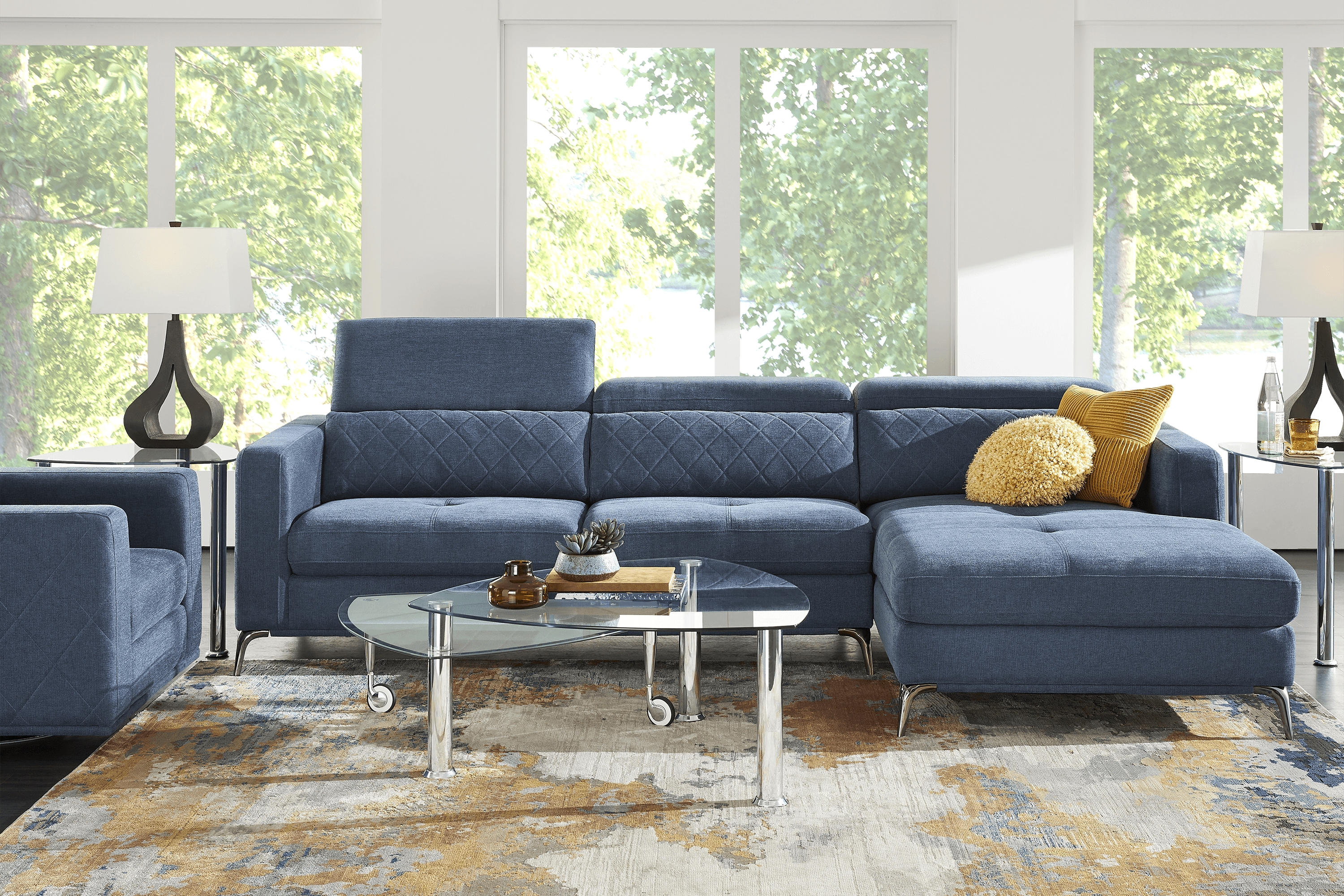 Via Sorrento Blue 2 Pc Sectional - Thumbnail - Image 2