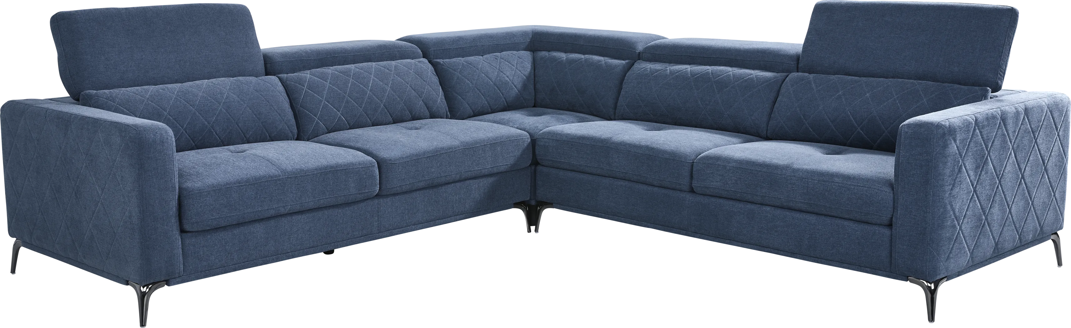 Via Sorrento Blue 3 Pc Sectional - Thumbnail - Image 3
