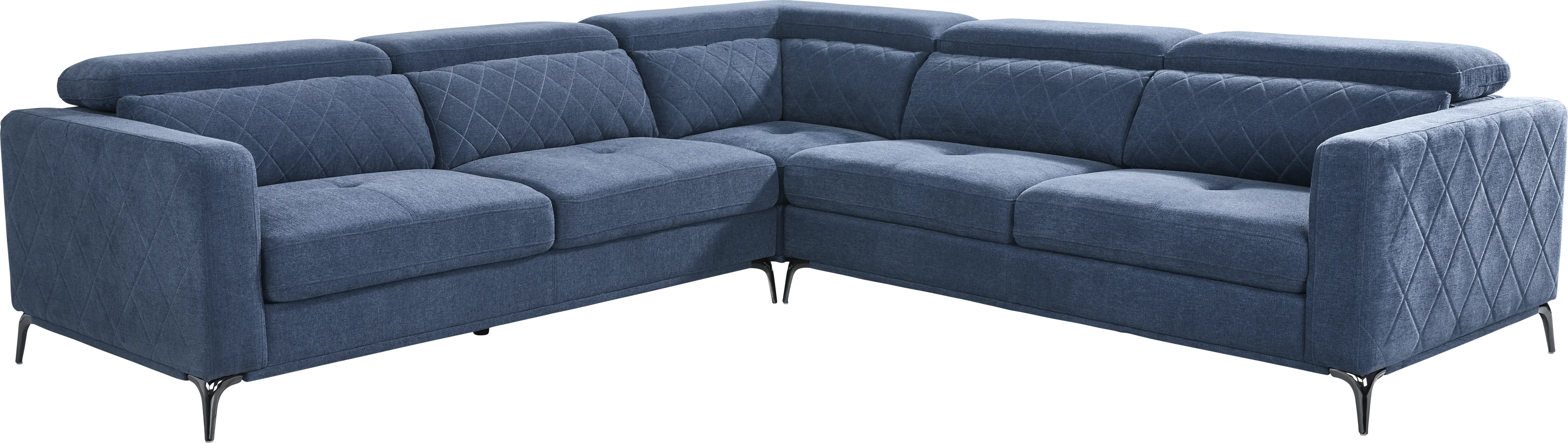 Via Sorrento Blue 3 Pc Sectional - Thumbnail - Image 1