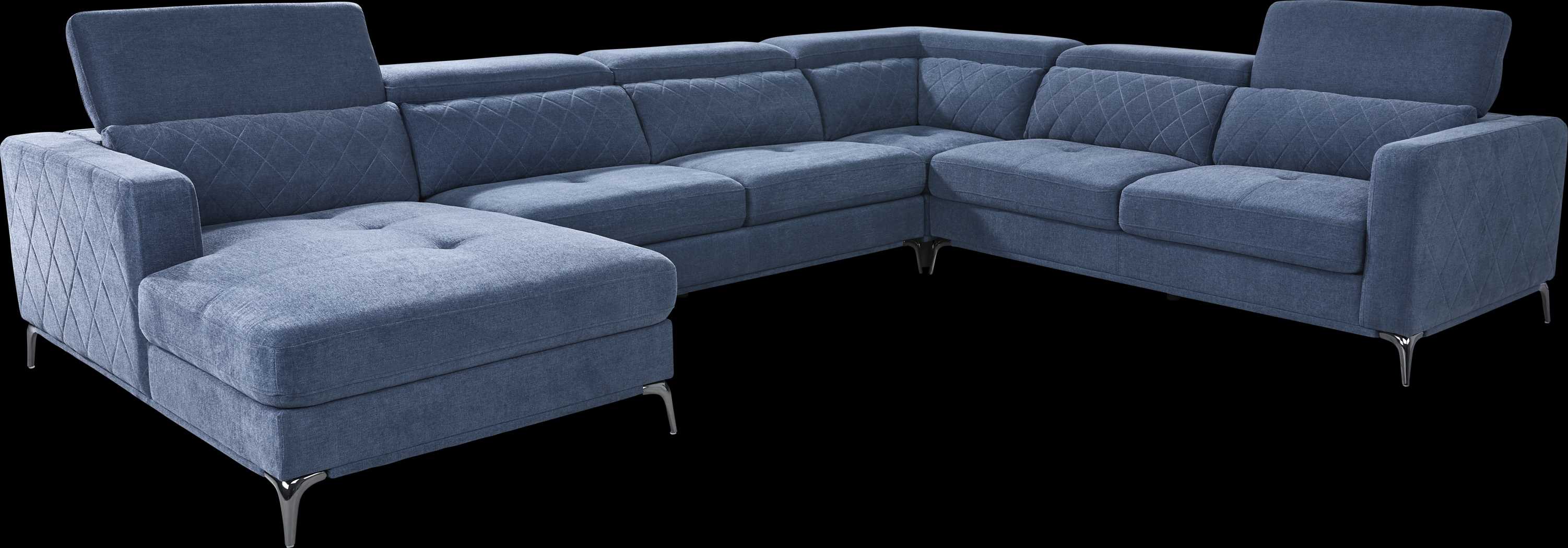 Via Sorrento Blue 4 Pc Sectional - Thumbnail - Image 3