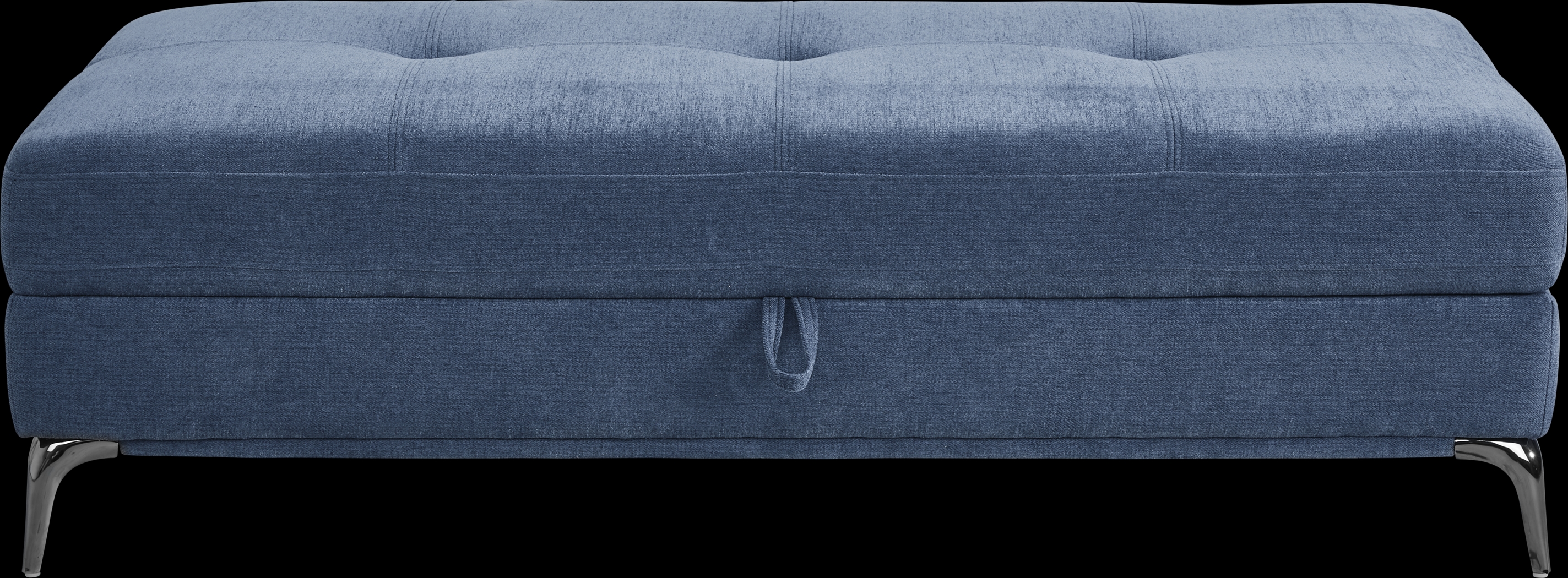 Via Sorrento Blue Storage Ottoman - Thumbnail - Image 2