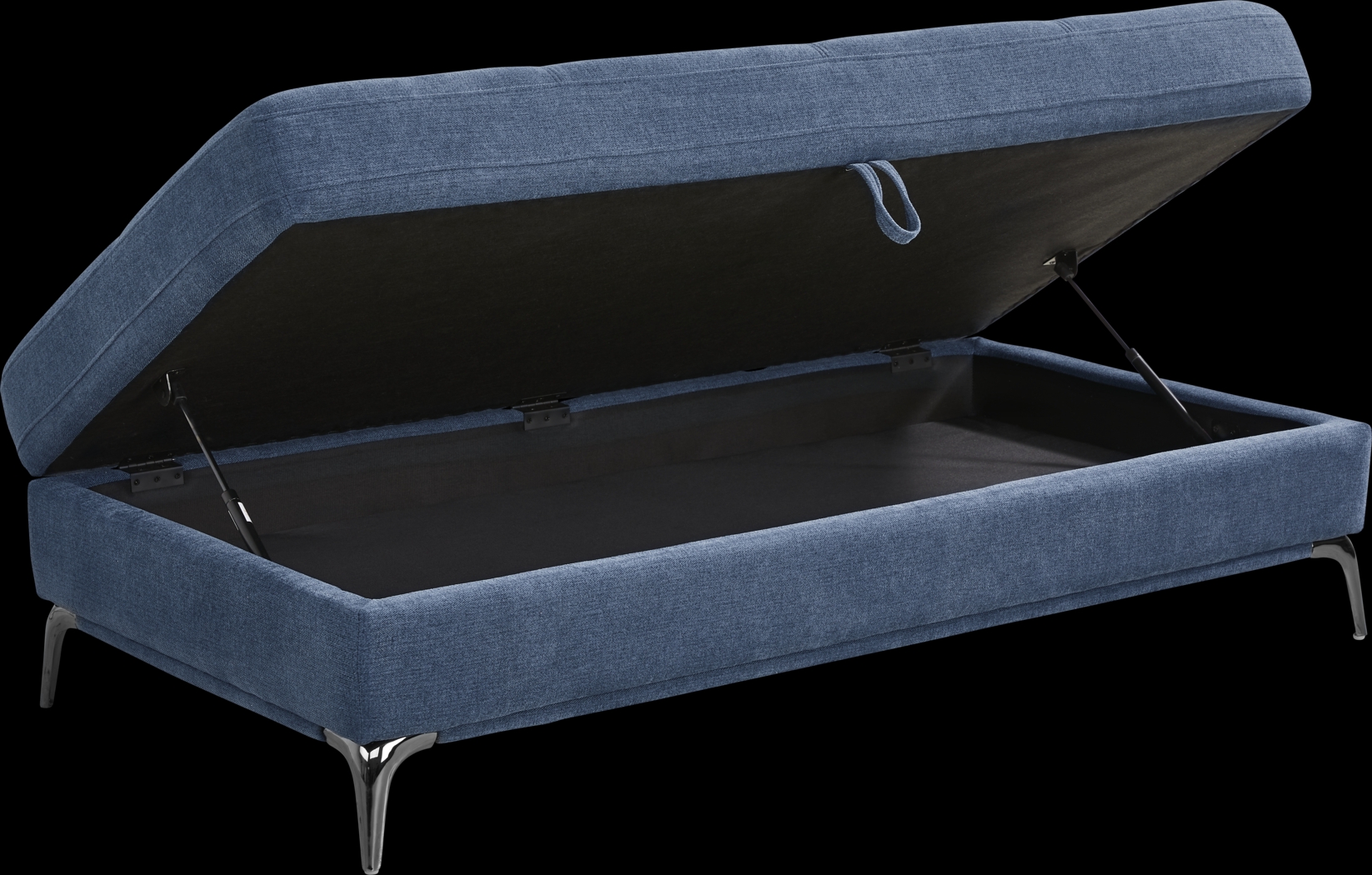 Via Sorrento Blue Storage Ottoman - Thumbnail - Image 3