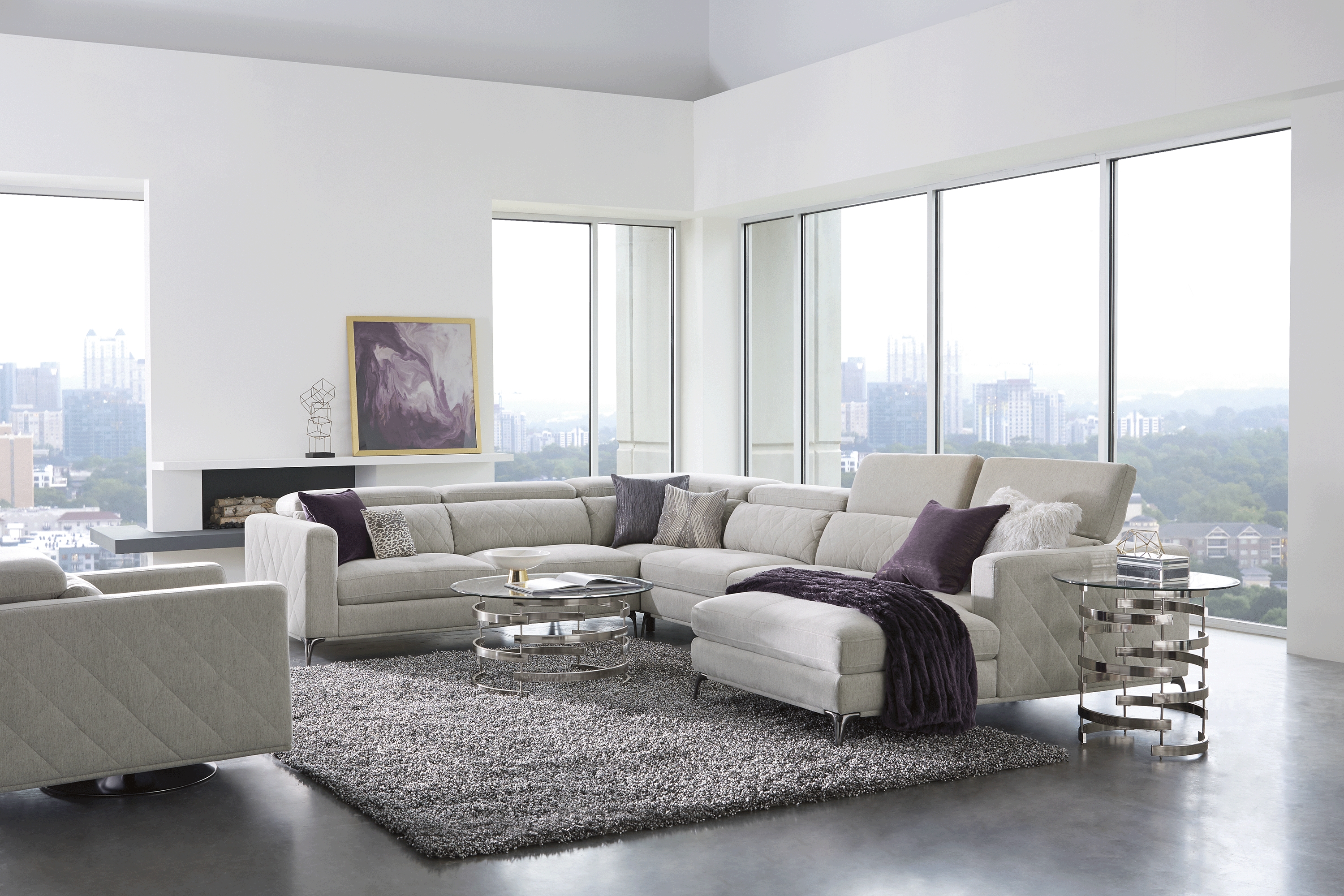 Via Sorrento Dove 4 Pc Sectional - Thumbnail - Image 2