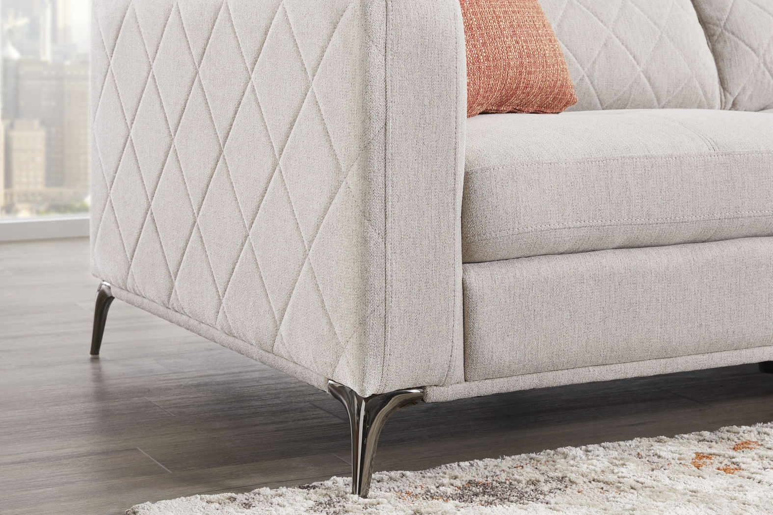 Via Sorrento Dove 7 Pc Sectional Living Room - Thumbnail - Image 6