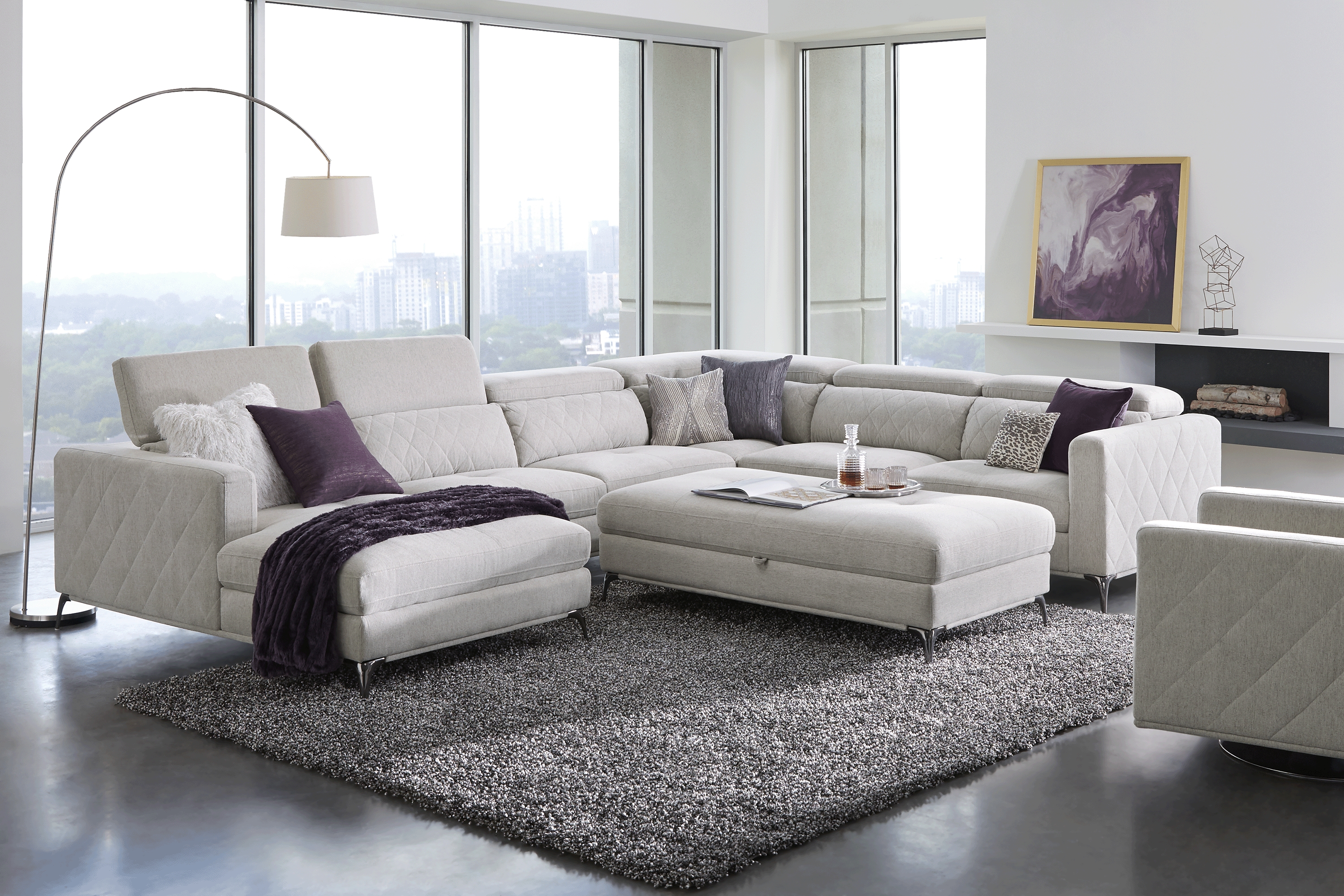 Via Sorrento Dove 4 Pc Sectional - Thumbnail - Image 2