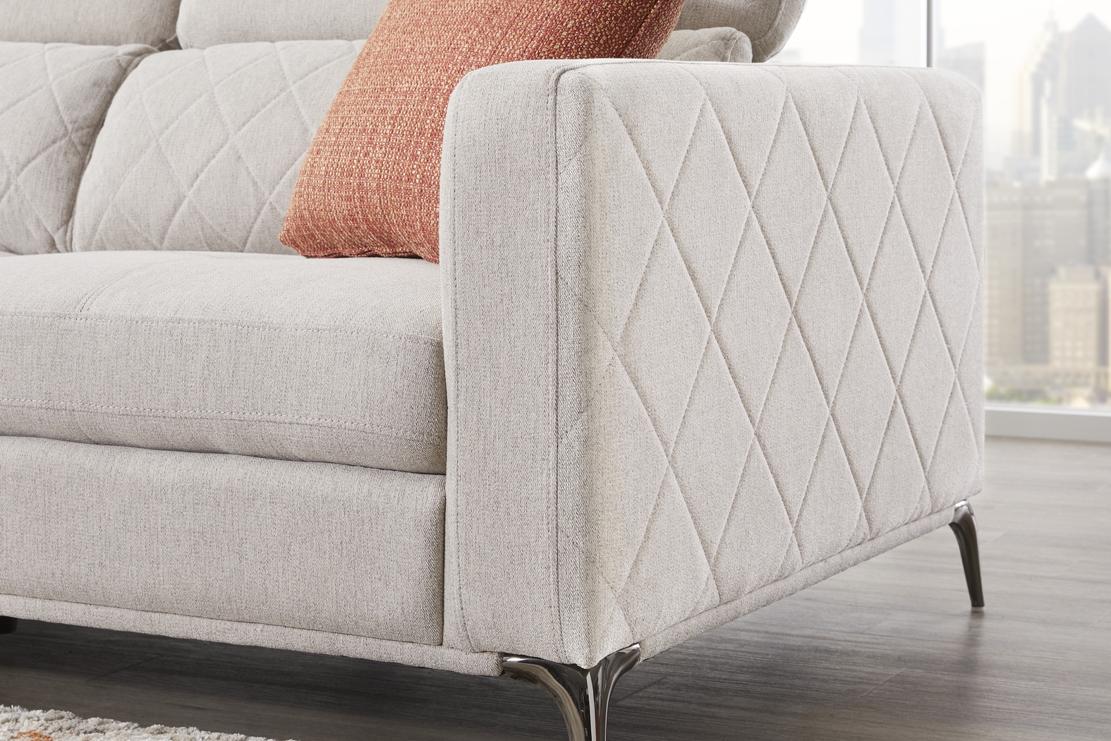 Via Sorrento Dove 7 Pc Sectional Living Room - Thumbnail - Image 7