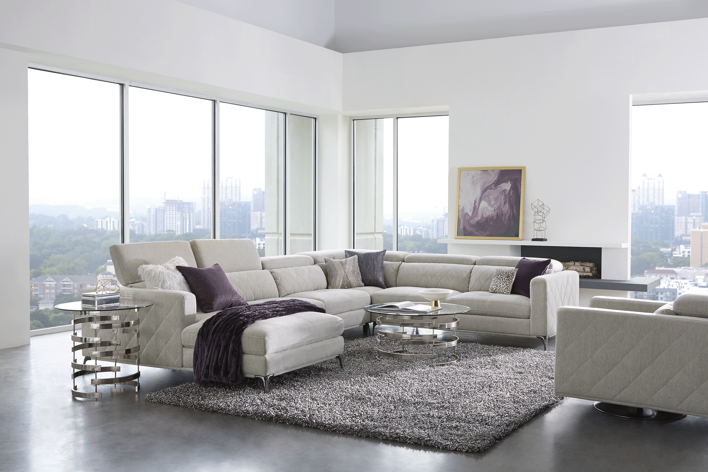 Via Sorrento Dove 4 Pc Sectional - Thumbnail - Image 2