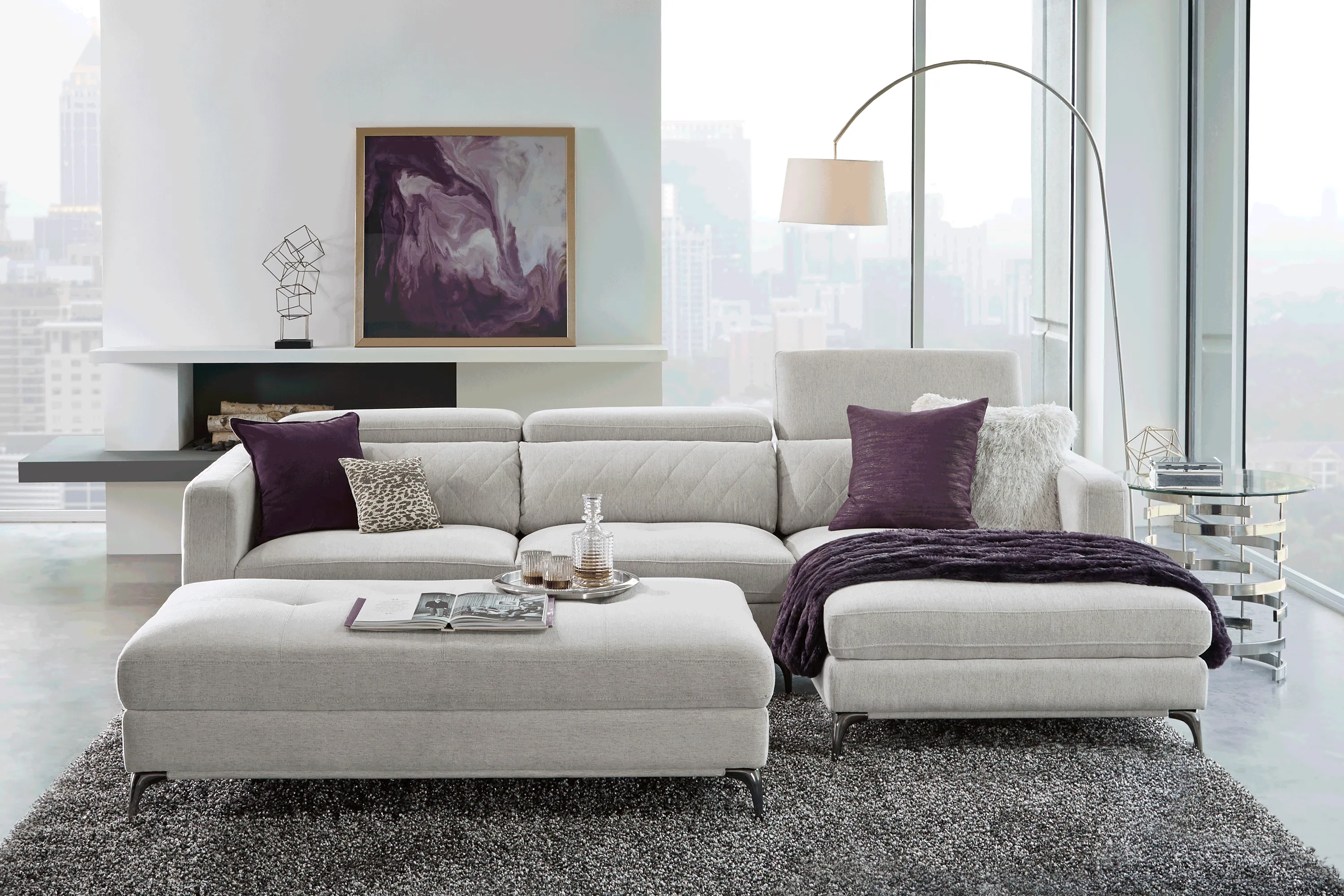 Via Sorrento Dove 5 Pc Sectional Living Room - Thumbnail - Image 1