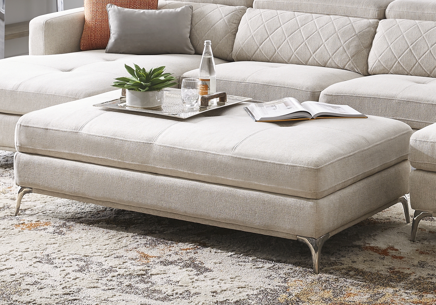 Via Sorrento Dove Storage Ottoman - Thumbnail - Image 4