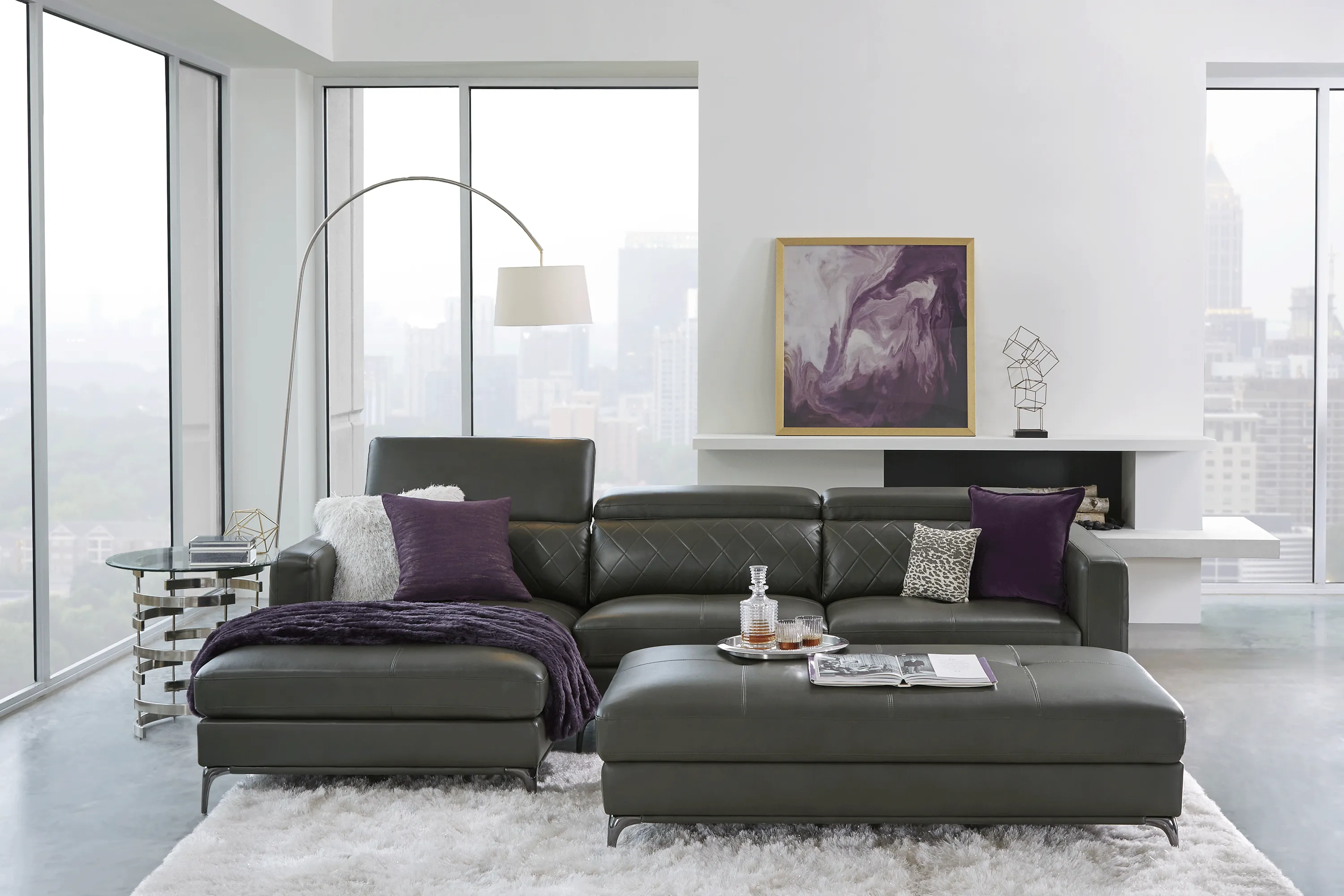 Via Sorrento Granite 3 Pc Sectional Living Room - Thumbnail - Image 1