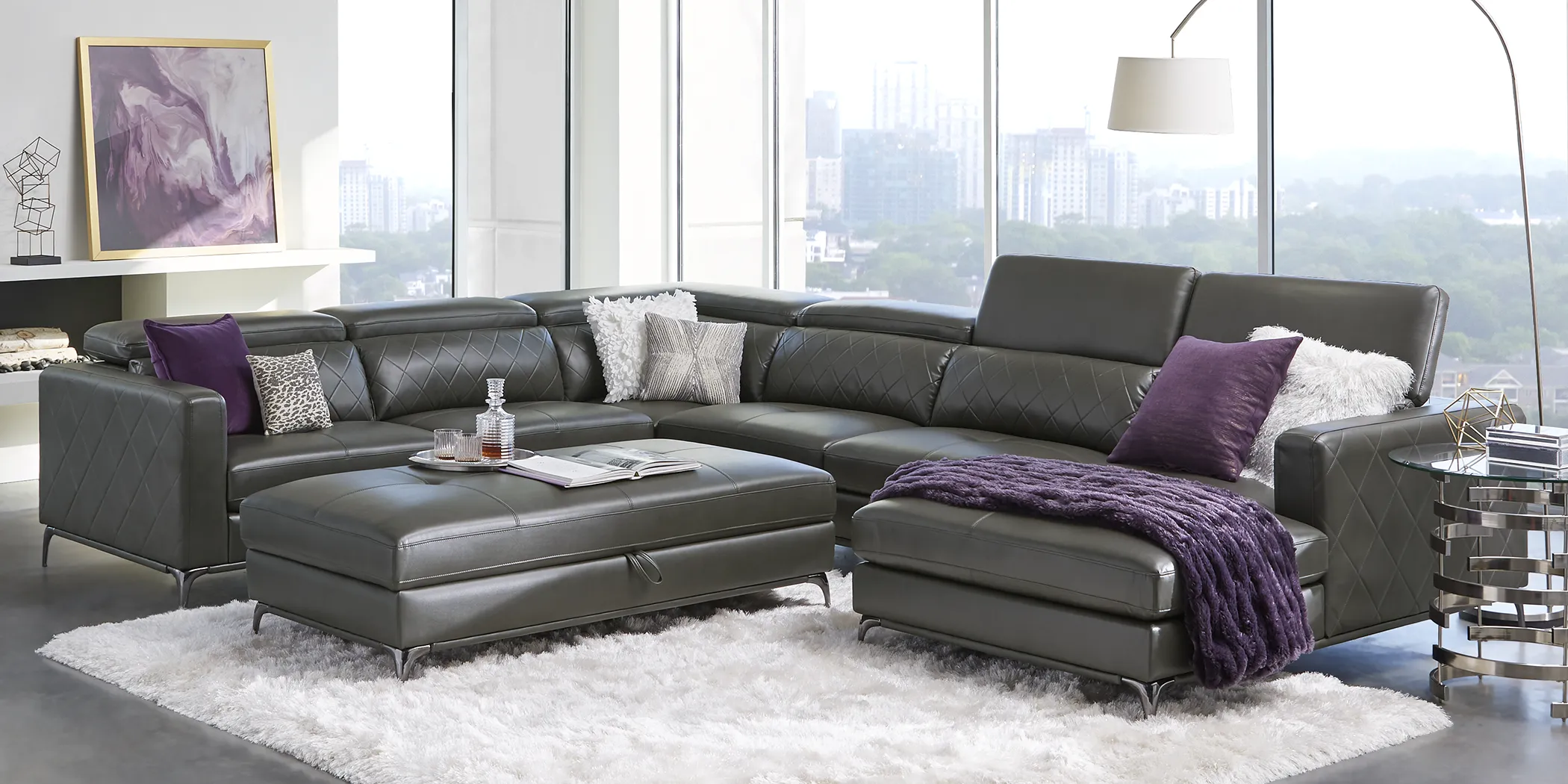 Via Sorrento Granite 5 Pc Sectional Living Room - Thumbnail - Image 1