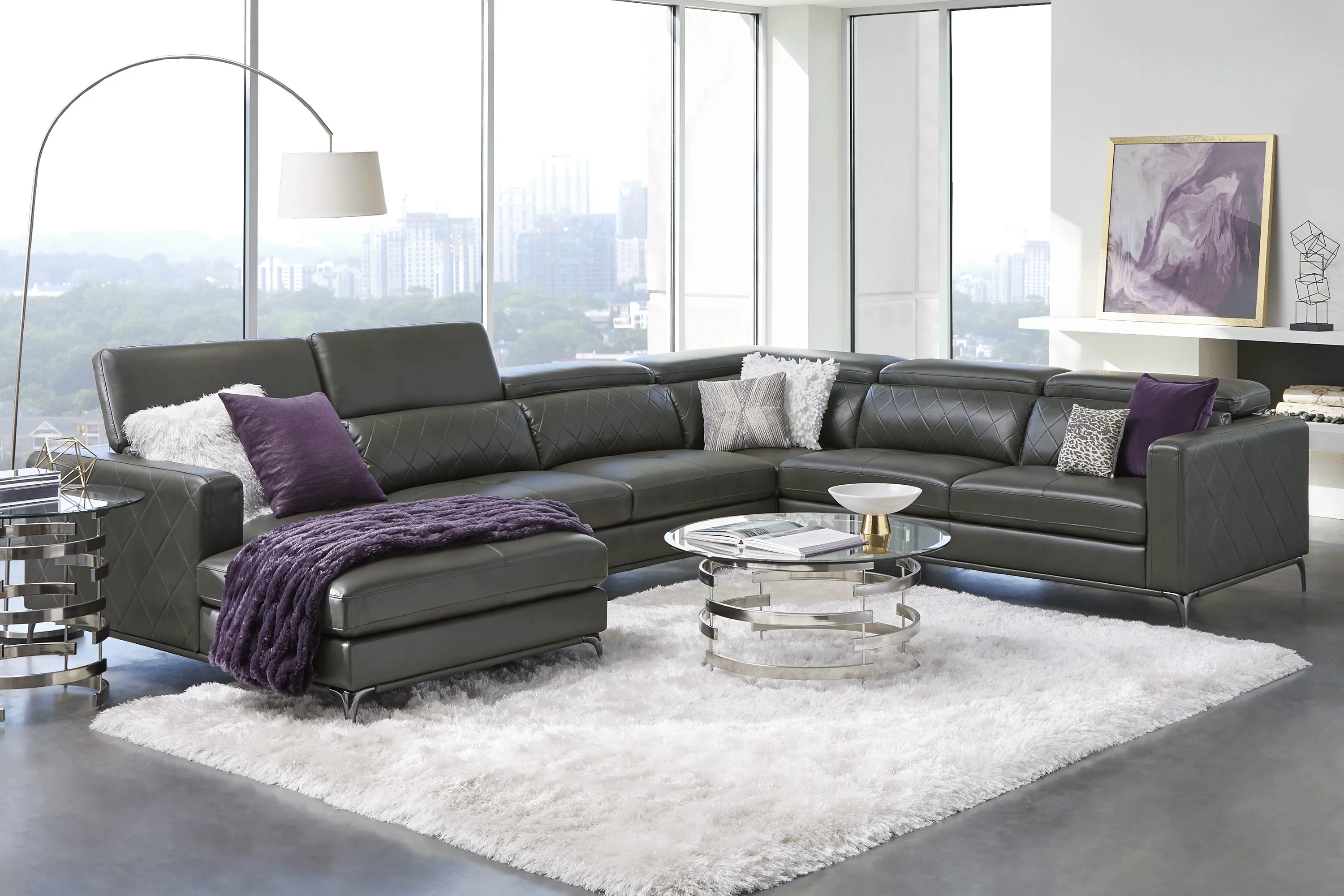 Via Sorrento Granite 7 Pc Sectional Living Room - Thumbnail - Image 1