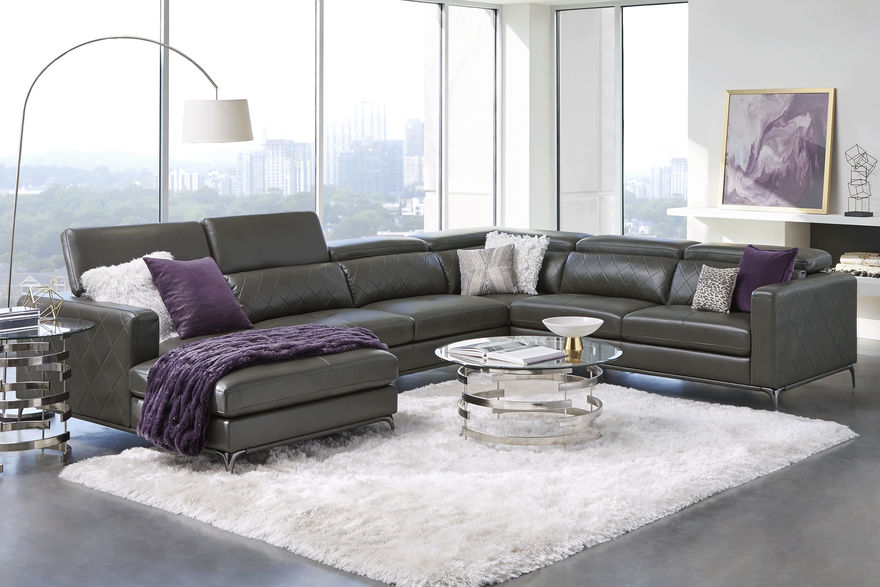 Via Sorrento Granite 7 Pc Sectional Living Room - Thumbnail - Image 1