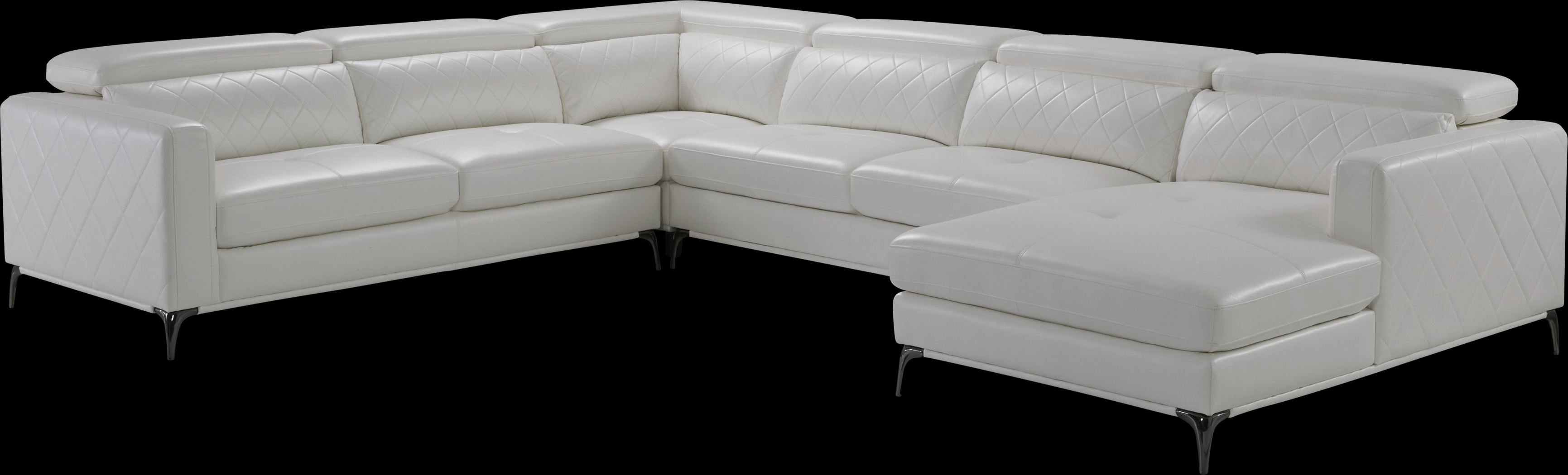 Via Sorrento White 4 Pc Sectional - Thumbnail - Image 1