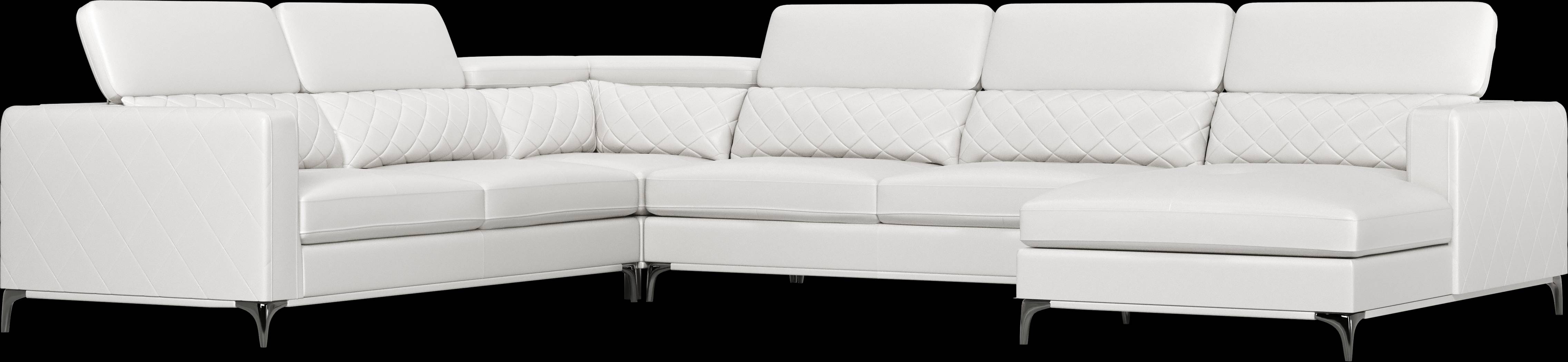 Via Sorrento White 7 Pc Sectional Living Room - Thumbnail - Image 3