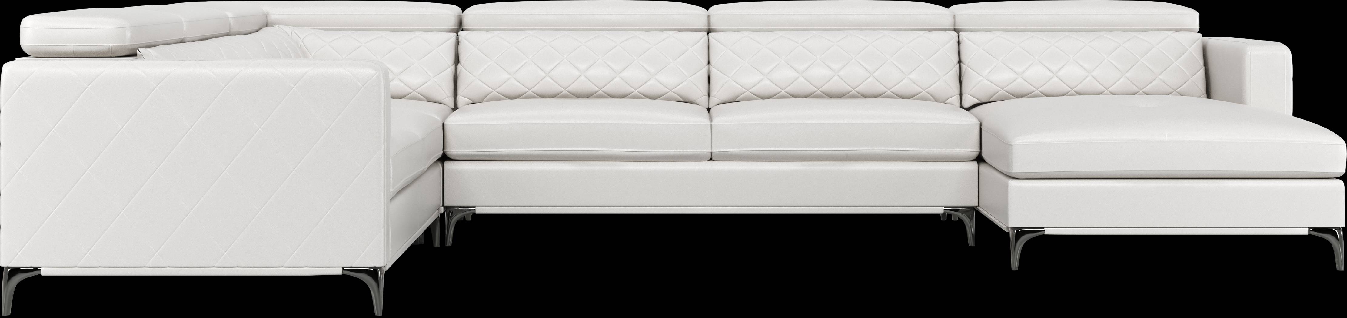 Via Sorrento White 7 Pc Sectional Living Room - Thumbnail - Image 4