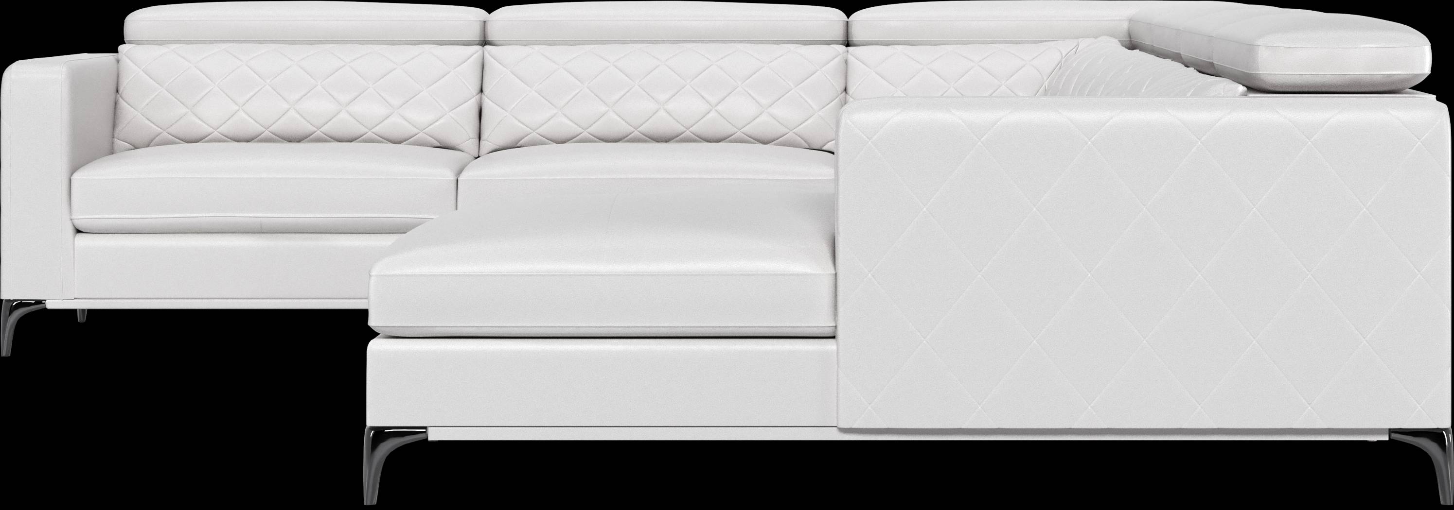 Via Sorrento White 7 Pc Sectional Living Room - Thumbnail - Image 5