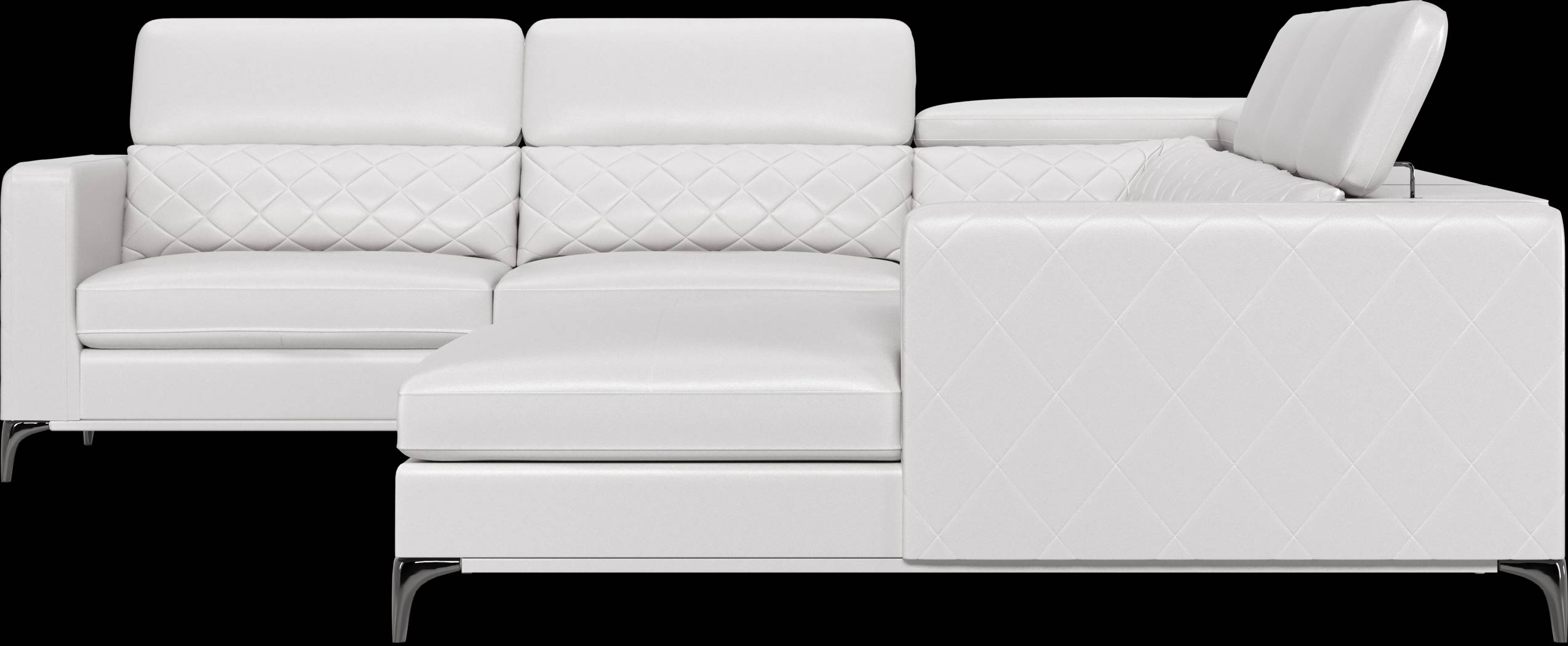 Via Sorrento White 7 Pc Sectional Living Room - Thumbnail - Image 6