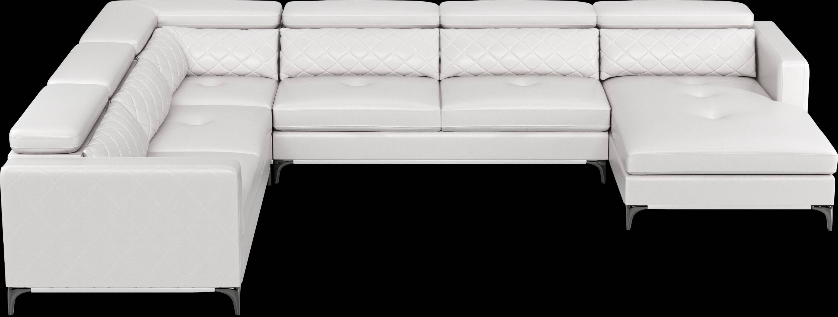 Via Sorrento White 7 Pc Sectional Living Room - Thumbnail - Image 7