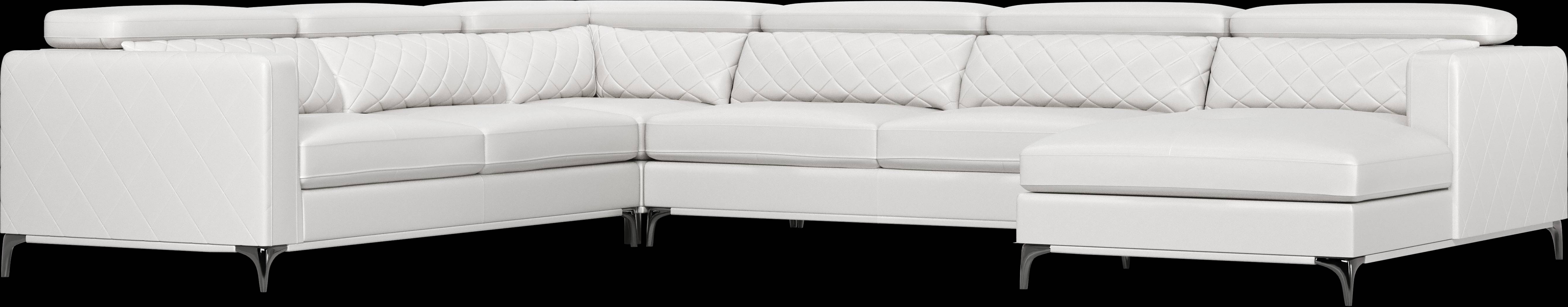 Via Sorrento White 7 Pc Sectional Living Room - Thumbnail - Image 2