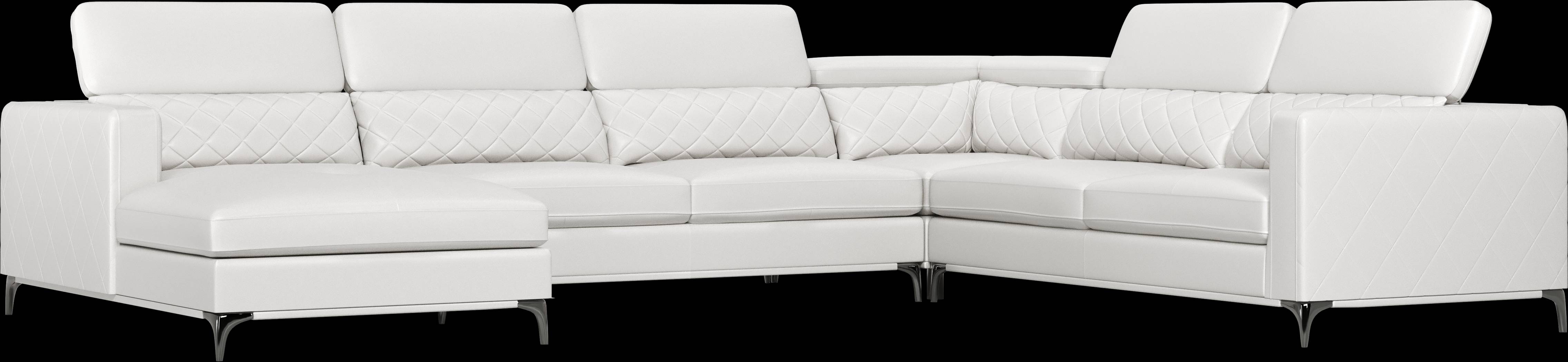 Via Sorrento White 4 Pc Sectional - Thumbnail - Image 3