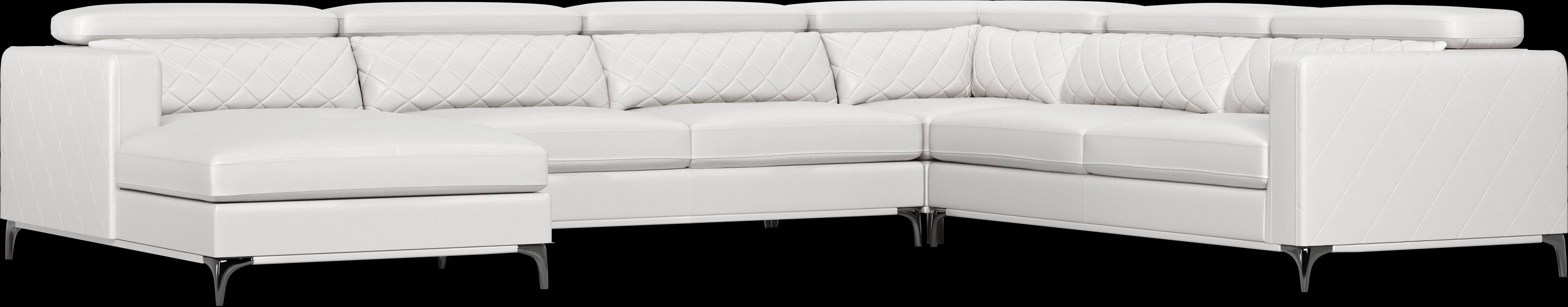 Via Sorrento White 4 Pc Sectional - Thumbnail - Image 1