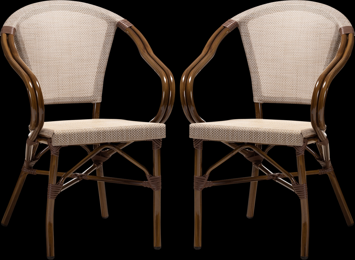 Viados Beige Dining Chair, Set of 2 - Thumbnail - Image 1