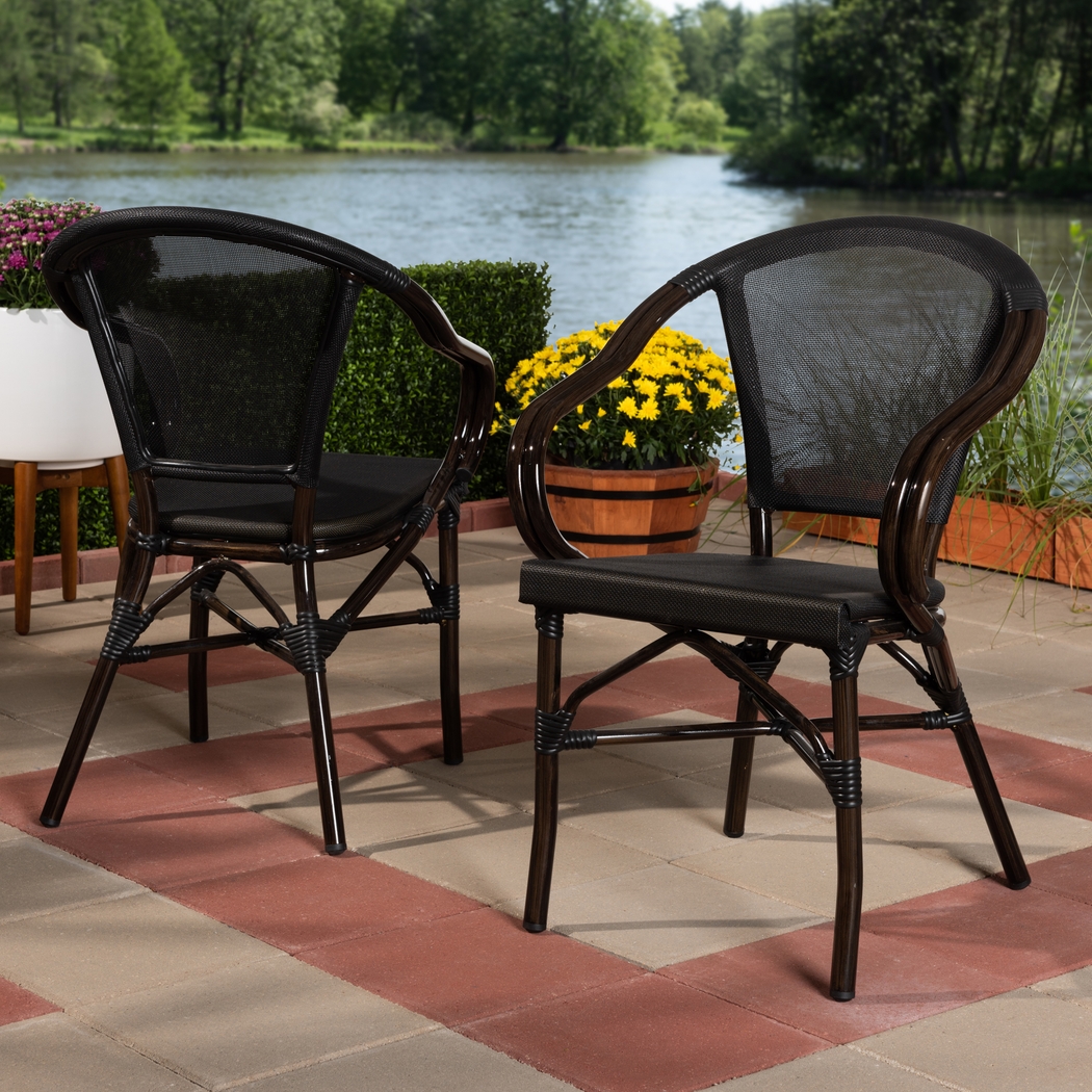 Viados Black Dining Chair, Set of 2 - Thumbnail - Image 2