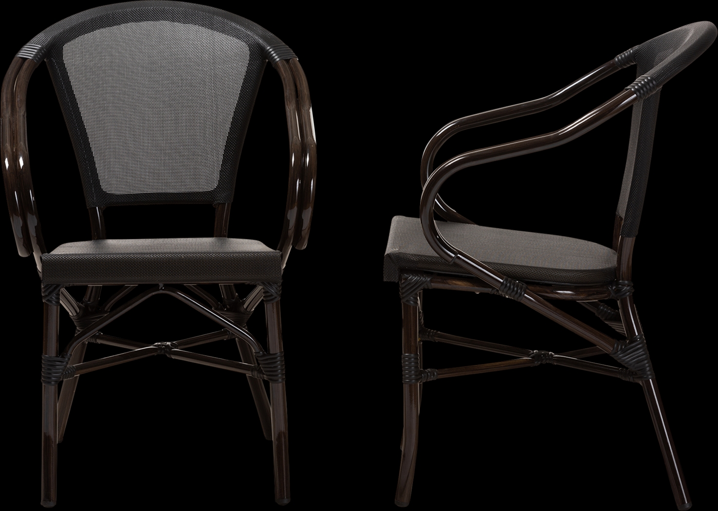 Viados Black Dining Chair, Set of 2 - Thumbnail - Image 3