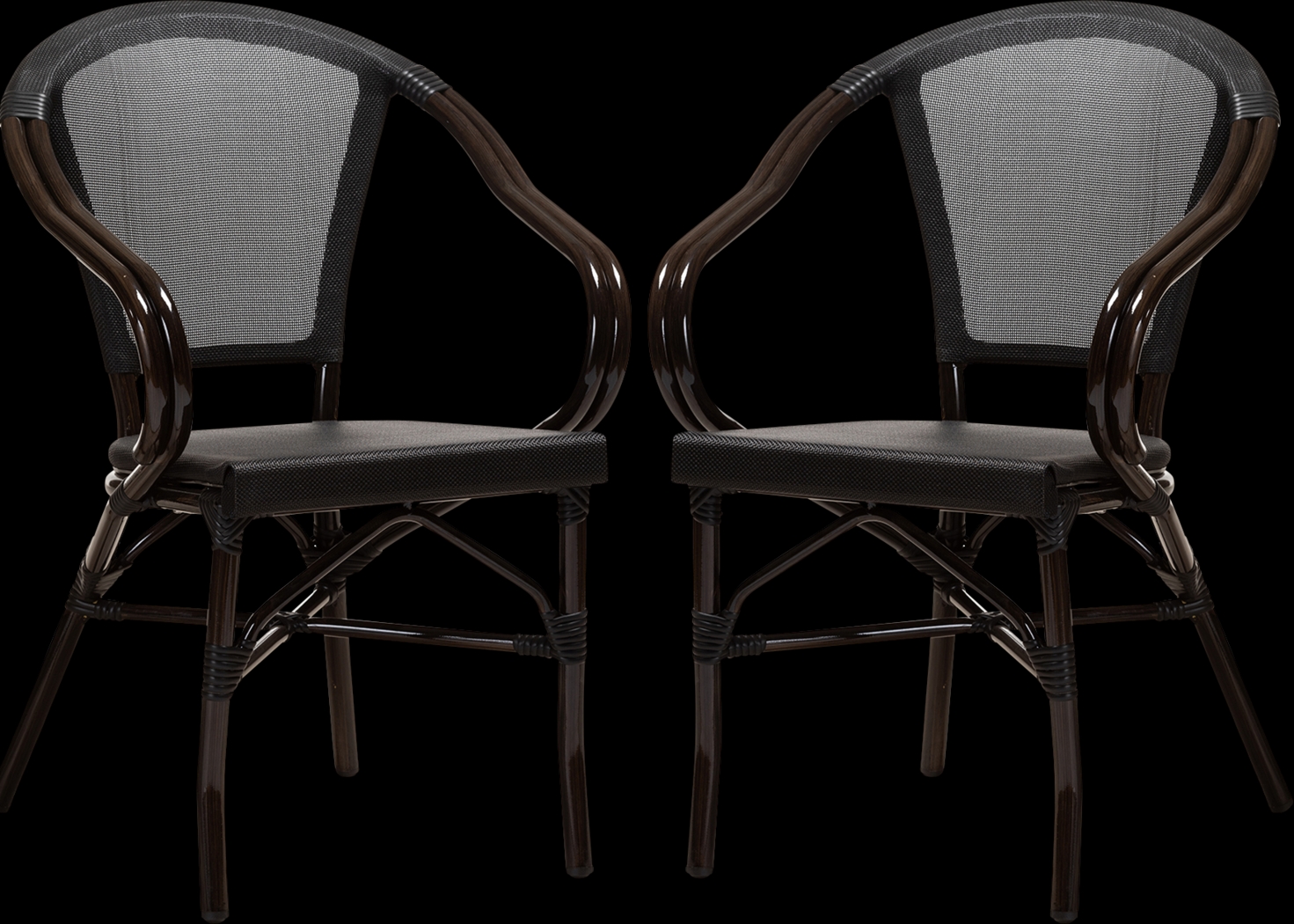 Viados Black Dining Chair, Set of 2 - Thumbnail - Image 1