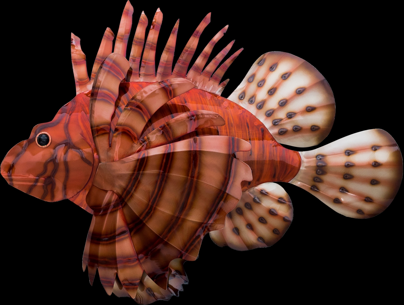 Vibrant Lion Fish Red Outdoor Wall Art - Thumbnail - Image 1